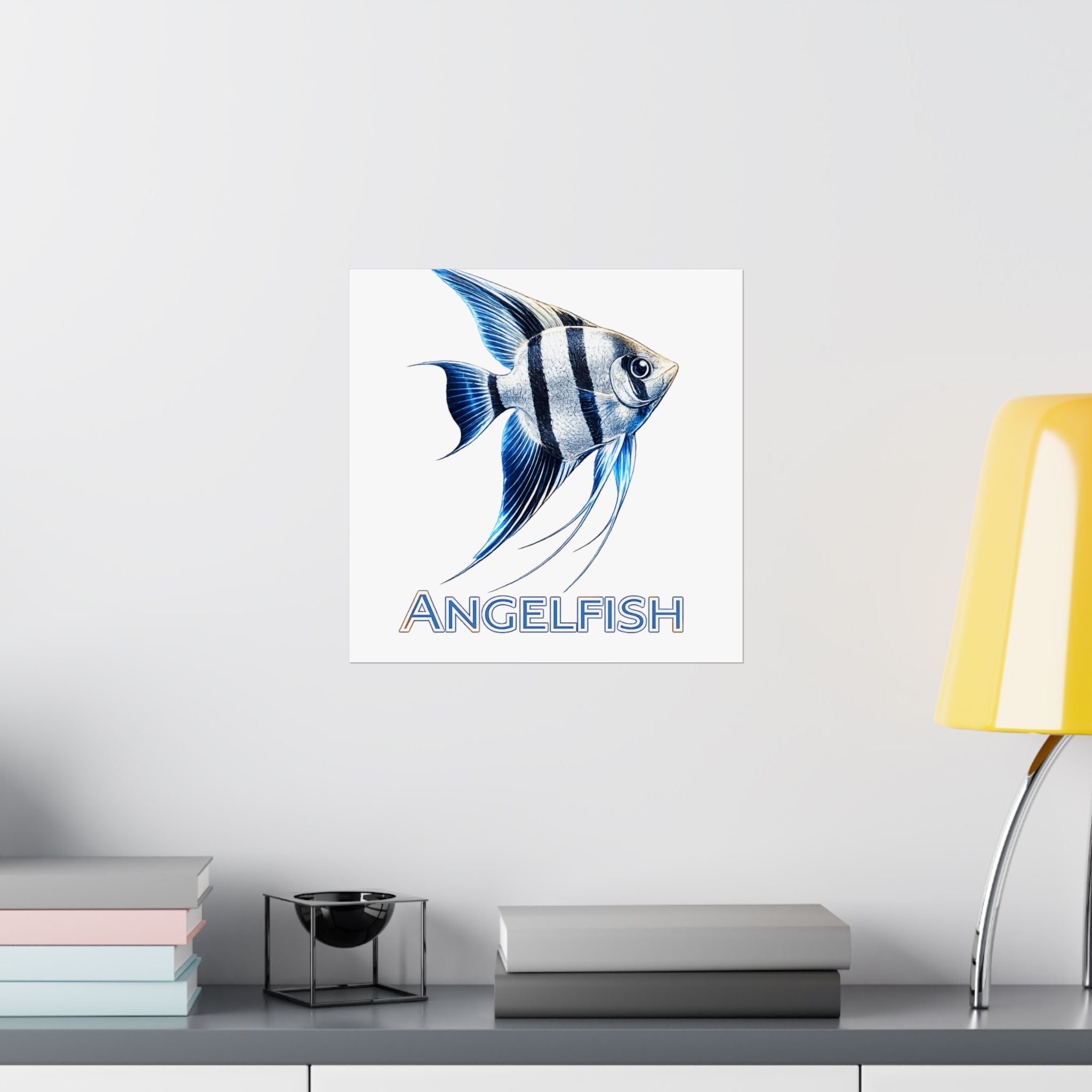 Angelfish Wall Poster — Matte Vertical Marine Fish Art Print