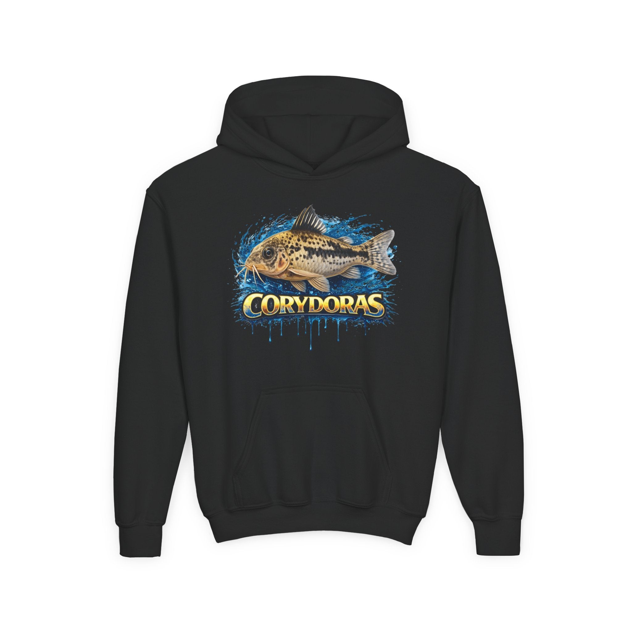 Corydoras Fish Youth Hoodie — Colorful Aquarium Catfish Design