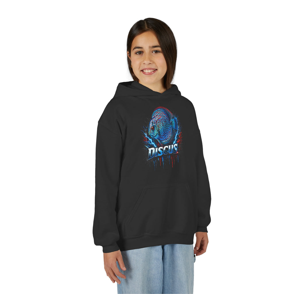 Youth Hoodie — Colorful Discus Fish Graphic Pullover