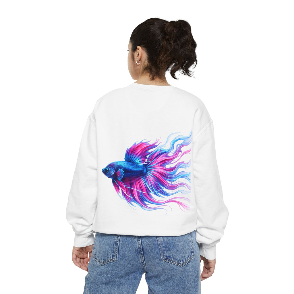 Betta Bliss Sweatshirt — Colorful Betta Fish Graphic Crewneck