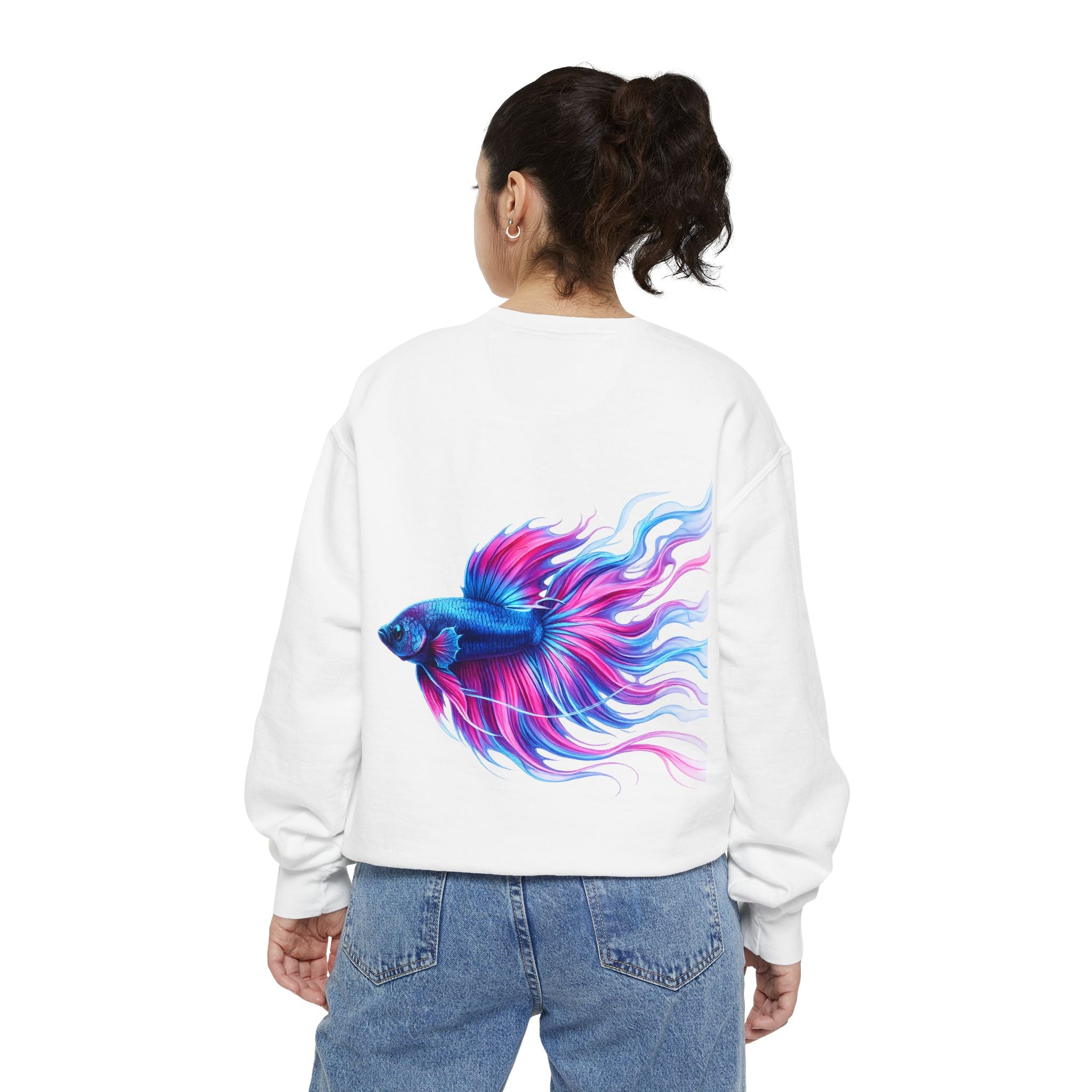 Betta Bliss Sweatshirt — Colorful Betta Fish Graphic Crewneck