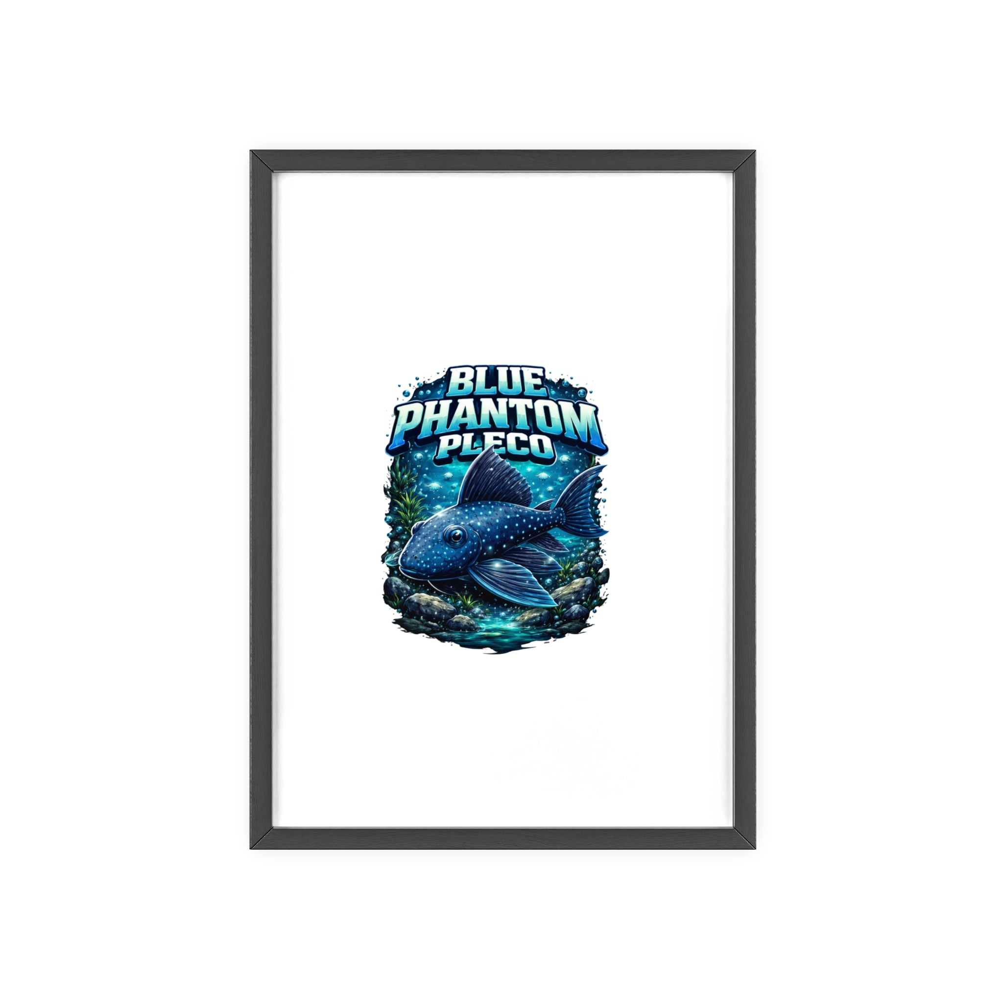 Blue Phantom Pleco Poster — Framed Aquarium Fish Wall Art