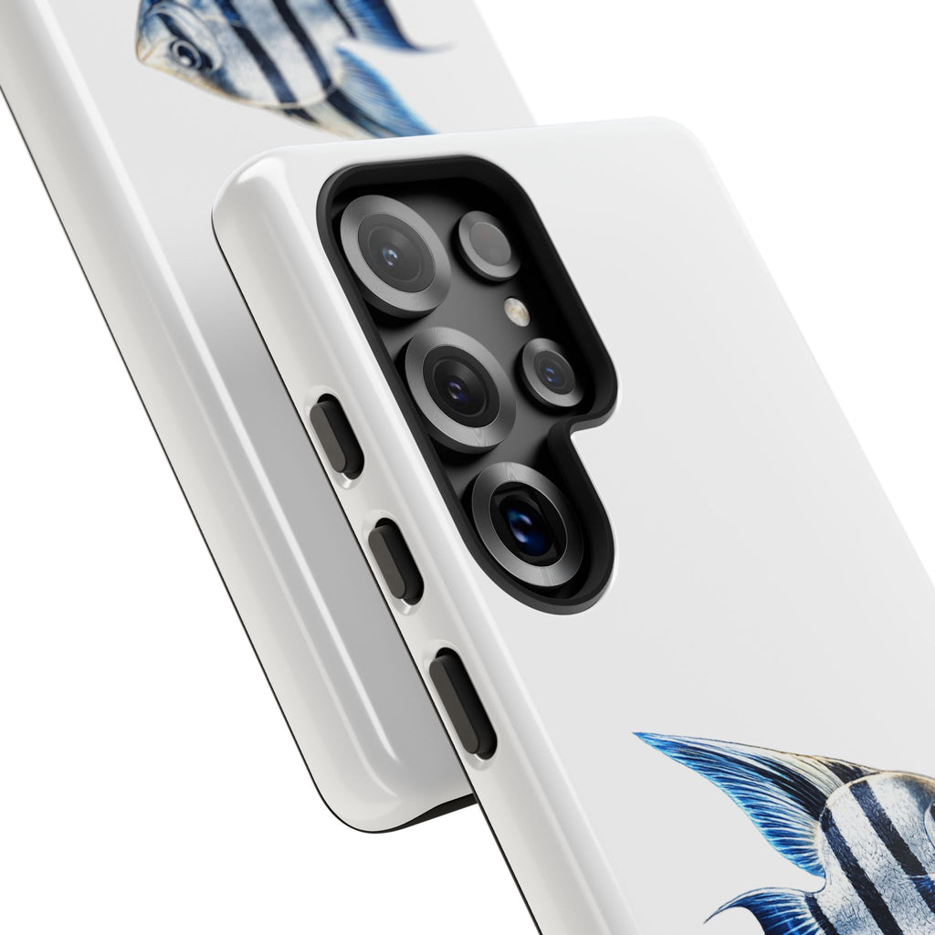 Angelfish Tough Phone Case – Durable Protective Case with Blue Tropical Fish Design