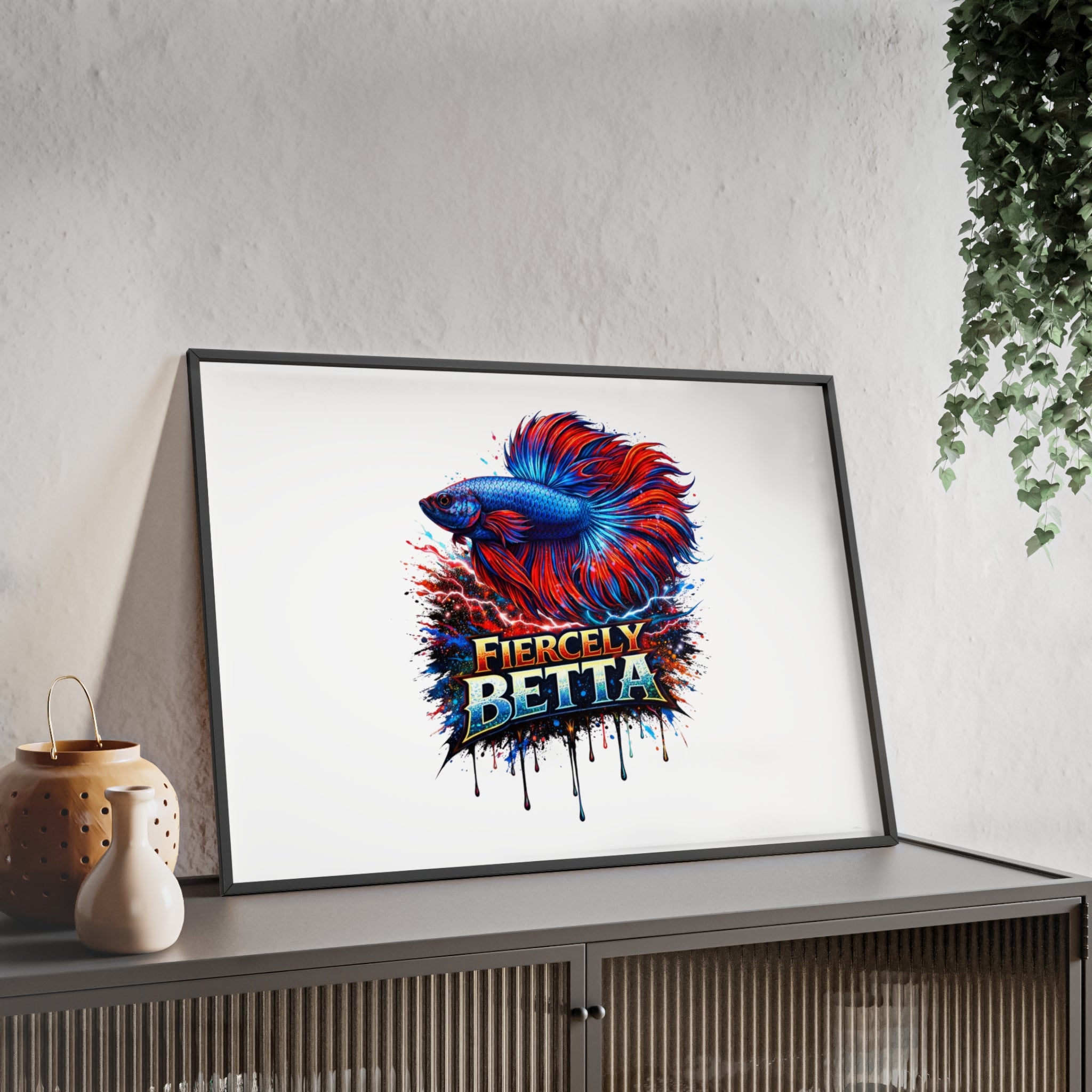 Fiercely Betta Framed Poster — Colorful Betta Fish Wall Art
