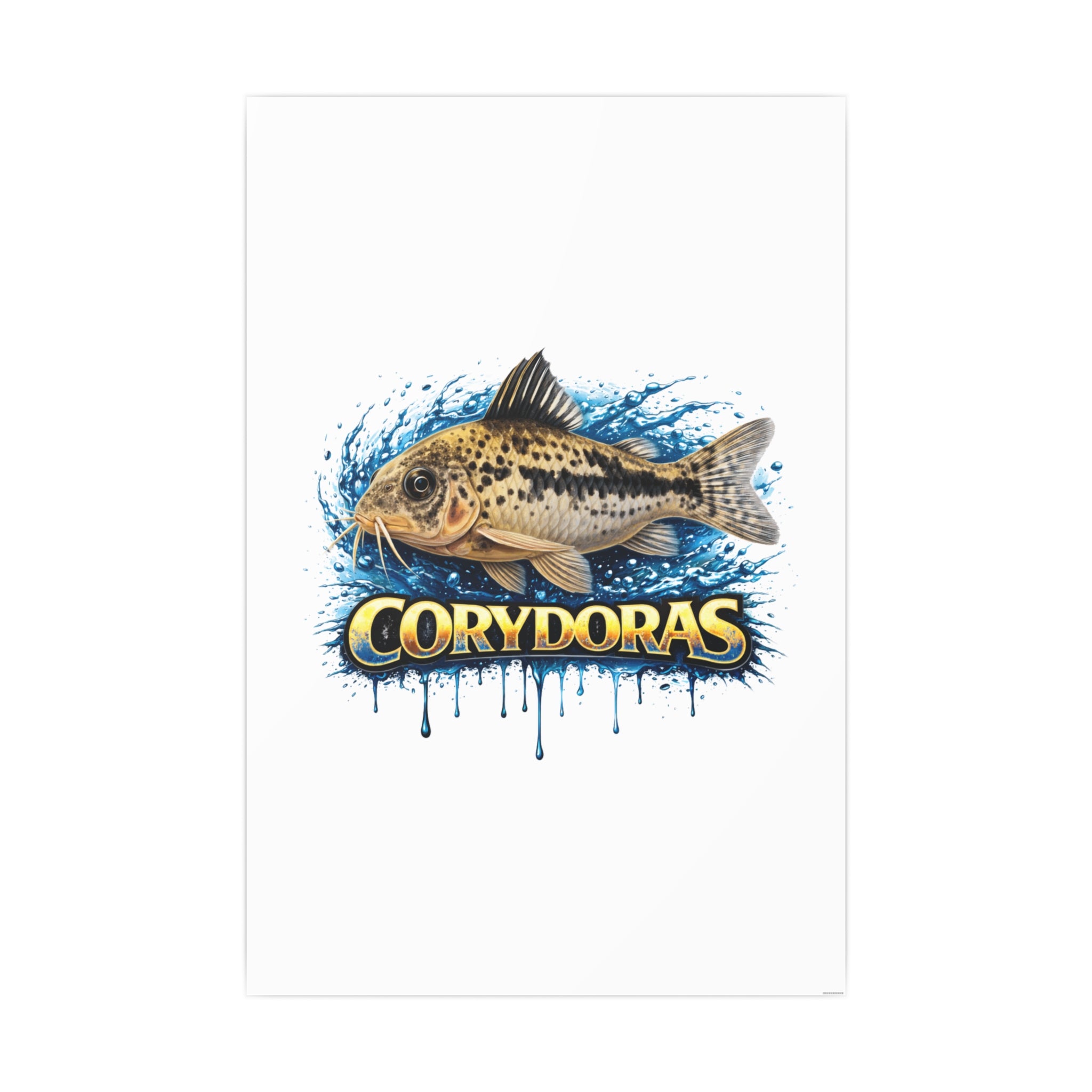 Peppered Corydoras Fish Art Poster — Vibrant Aquarium Print