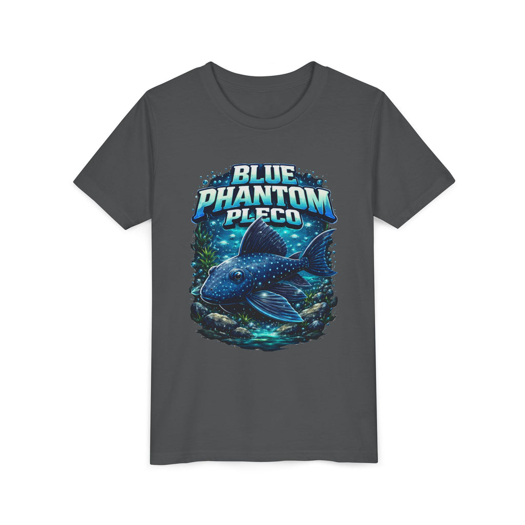 Blue Phantom Pleco Youth Tee – Kids Fish Aquarium T-Shirt