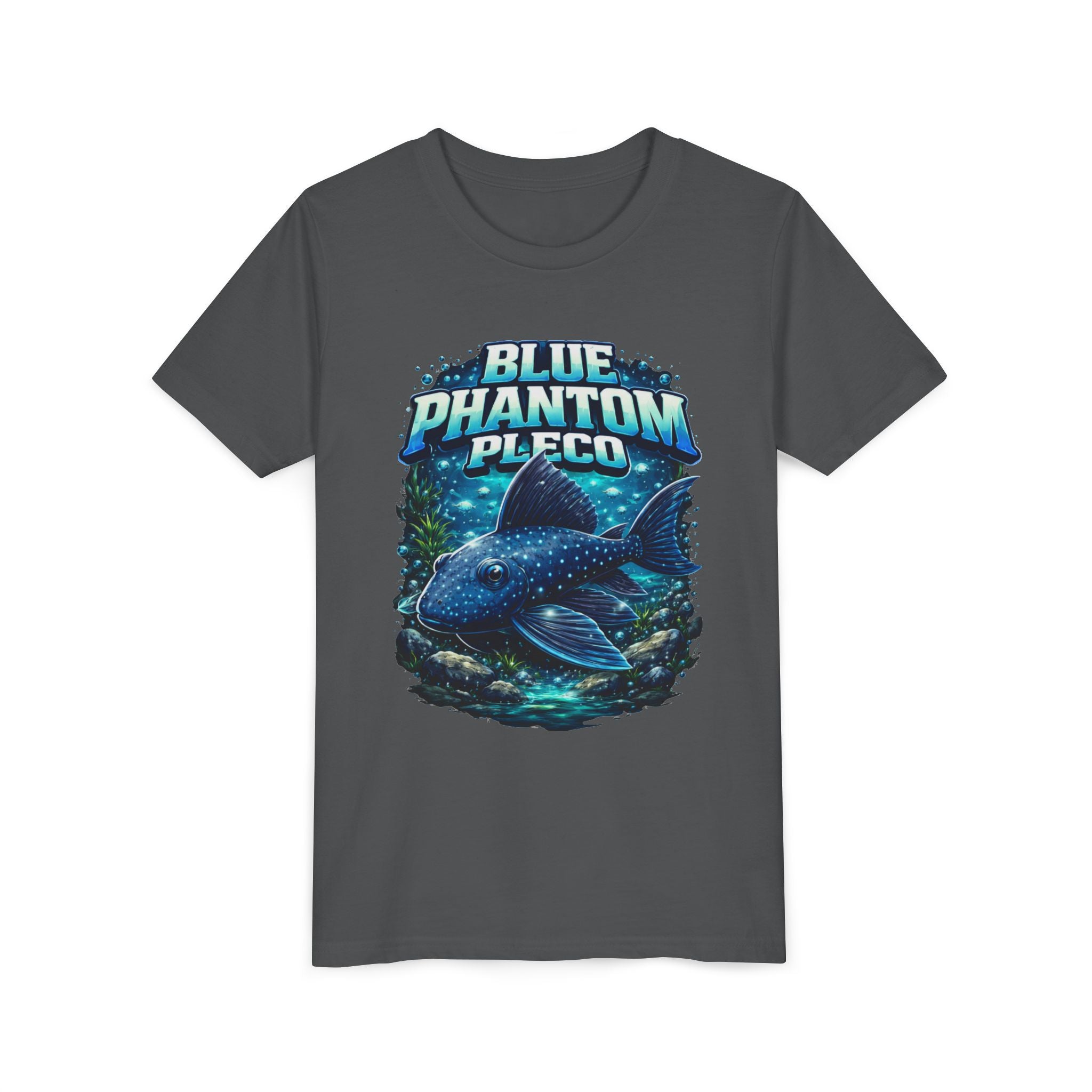 Blue Phantom Pleco Youth Tee – Kids Fish Aquarium T-Shirt