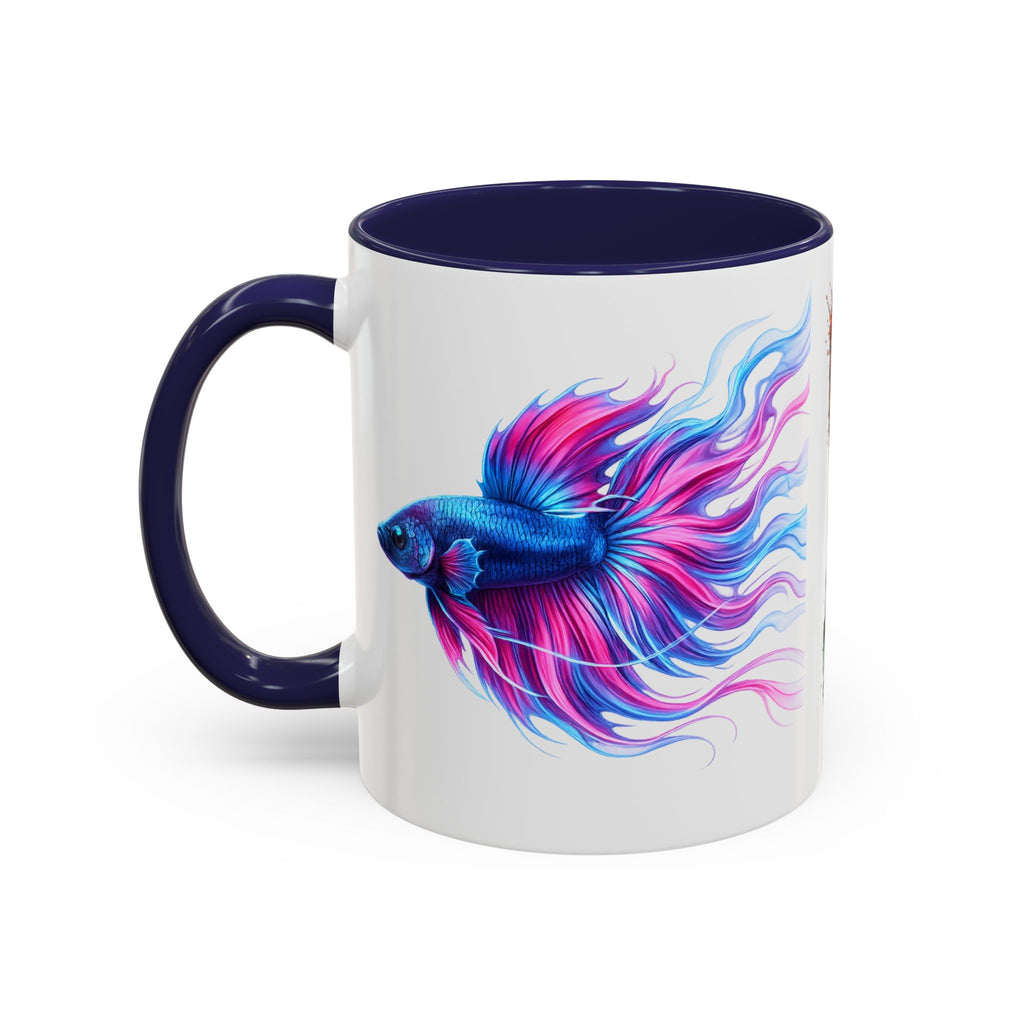Betta Fish Accent Coffee Mug — Vibrant Neon Betta Design (11/15 oz)