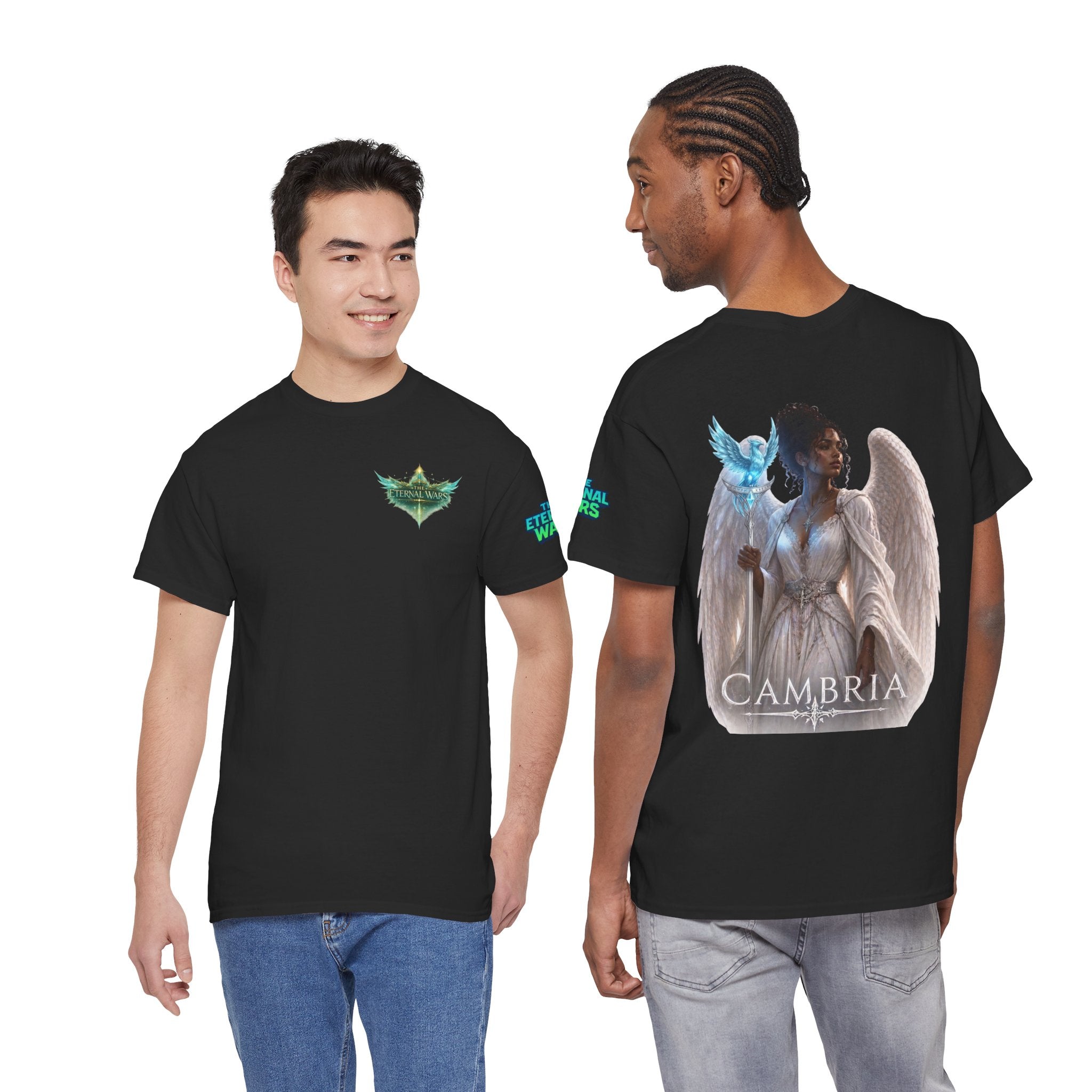 The Eternal Wars Graphic Tee – "Cambria" Winged Warrior Shirt