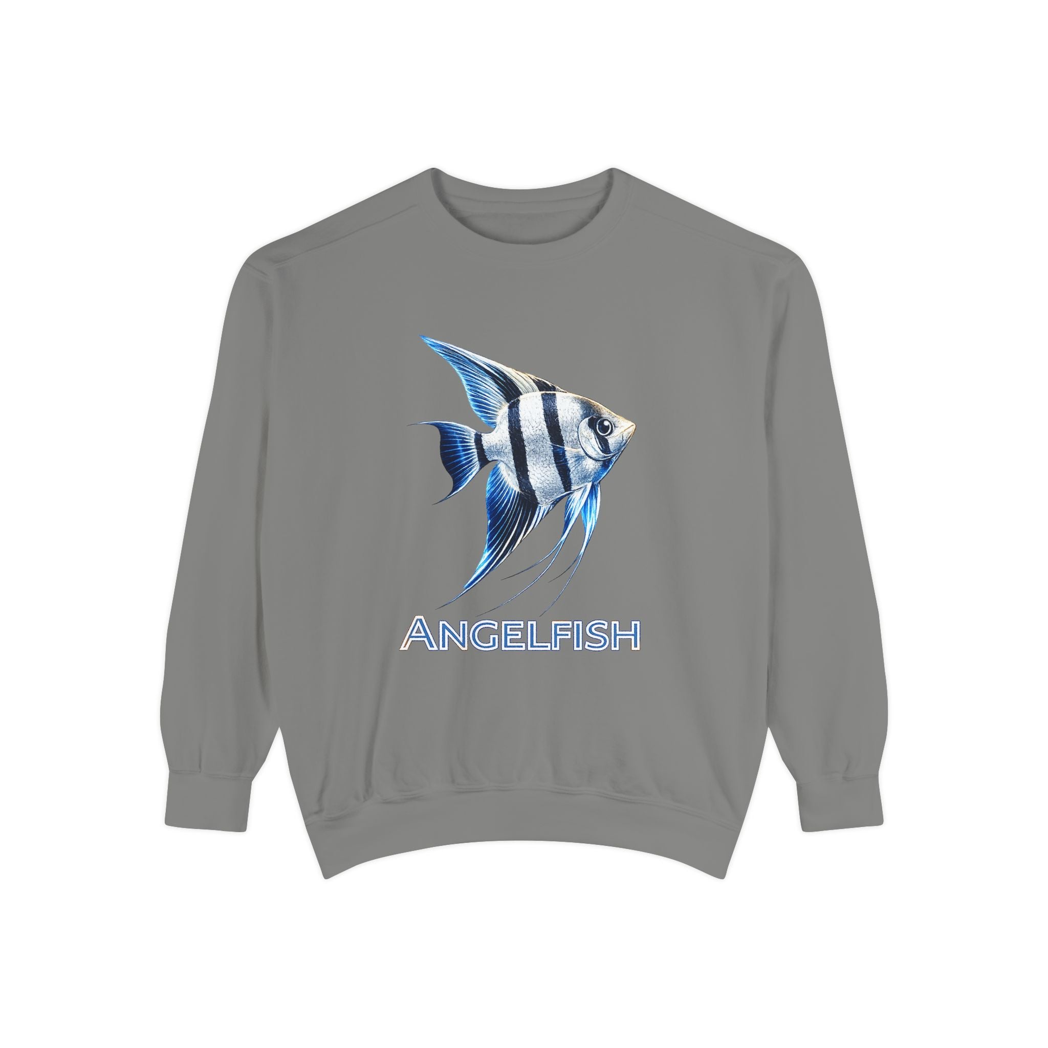 Angelfish Graphic Sweatshirt — Blue Tropical Fish Crewneck