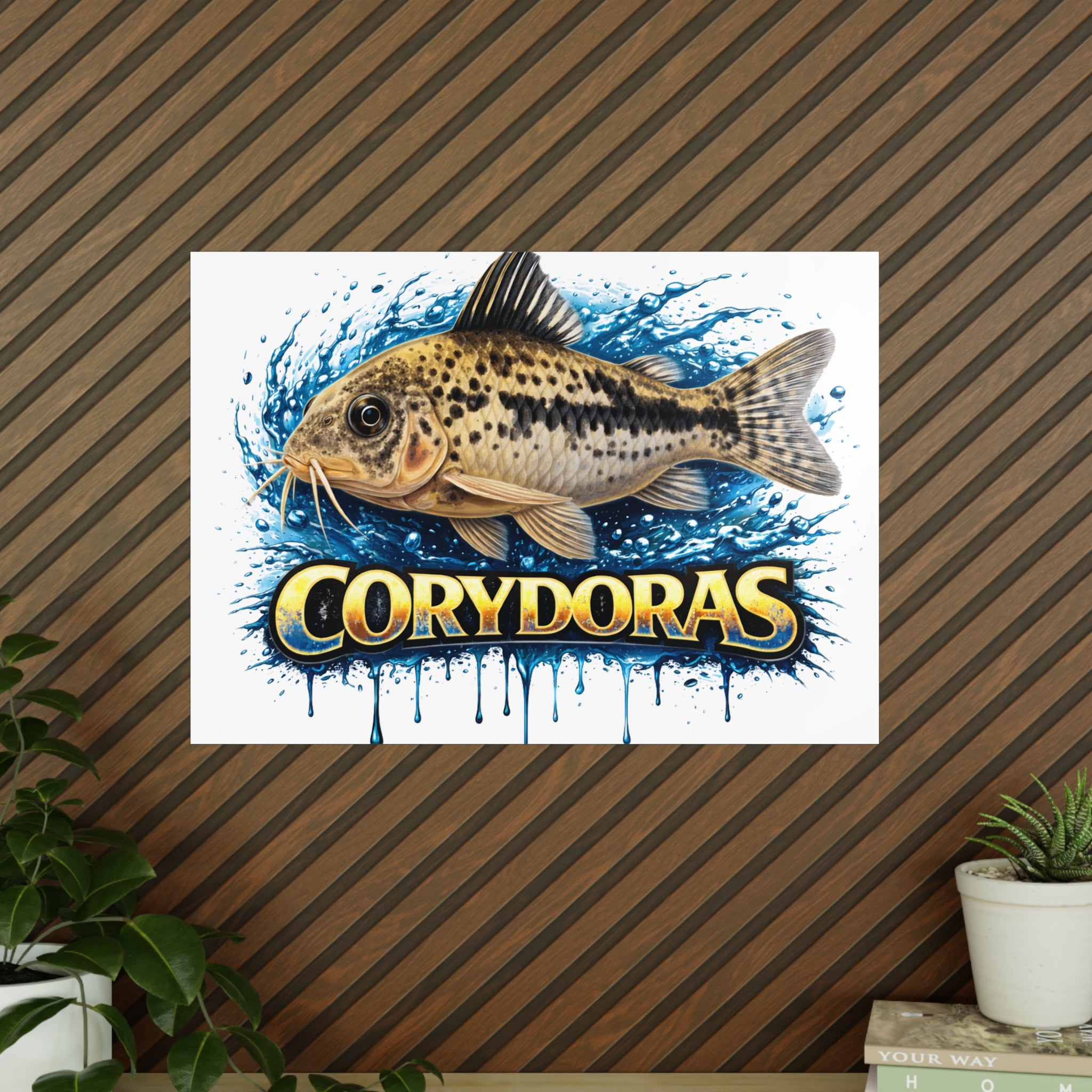 Peppered Cory Photopaper Poster — Colorful Aquarium Catfish Art Print