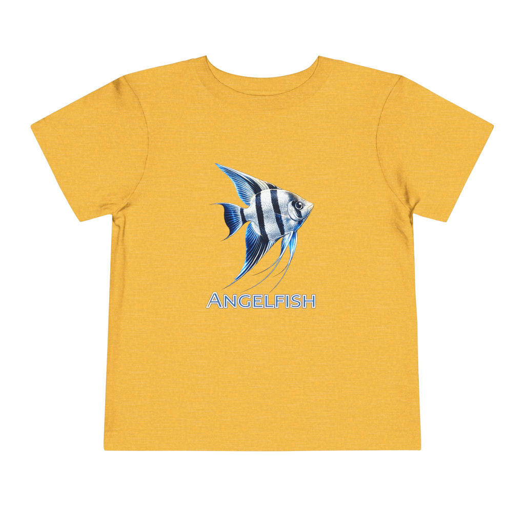 Angelfish Toddler Tee – Blue Aquarium Fish Graphic Shirt