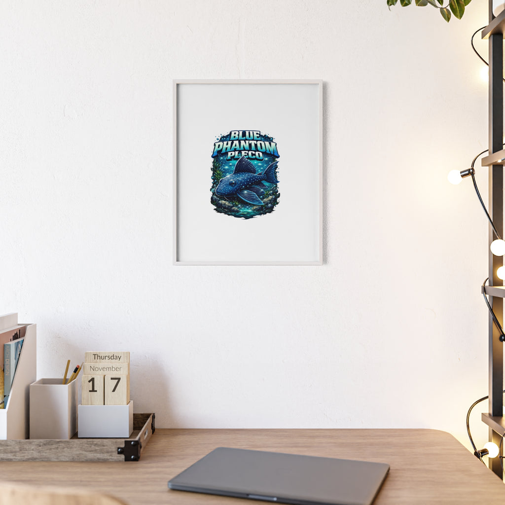 Blue Phantom Pleco Poster — Framed Aquarium Fish Wall Art
