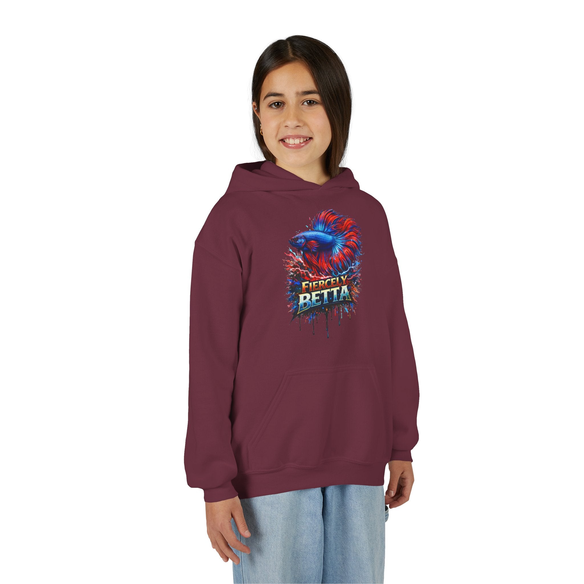 Fiercely Betta – Kids "Neon Flare" Fleece Hoodie
