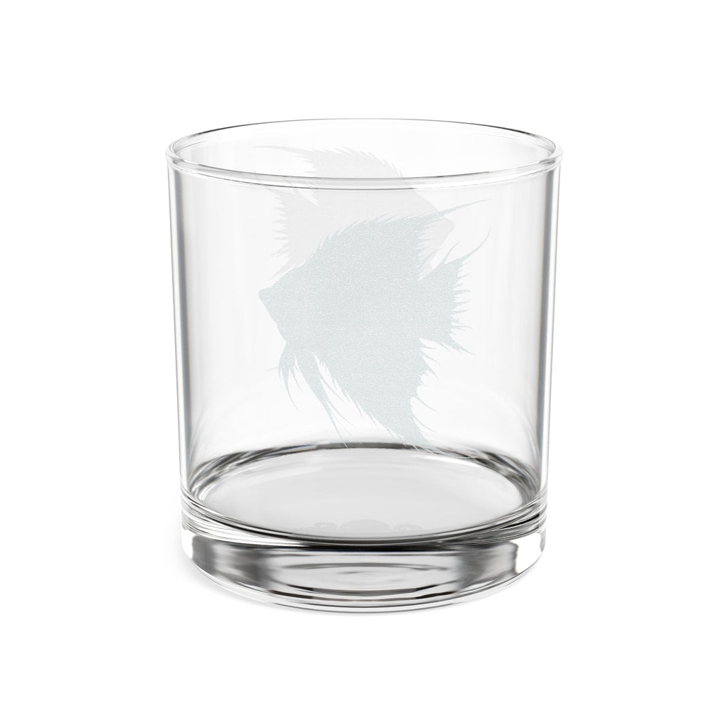 Engraved Whiskey Glass (10.5 oz) — Rustic Fish Silhouette Rocks Glass