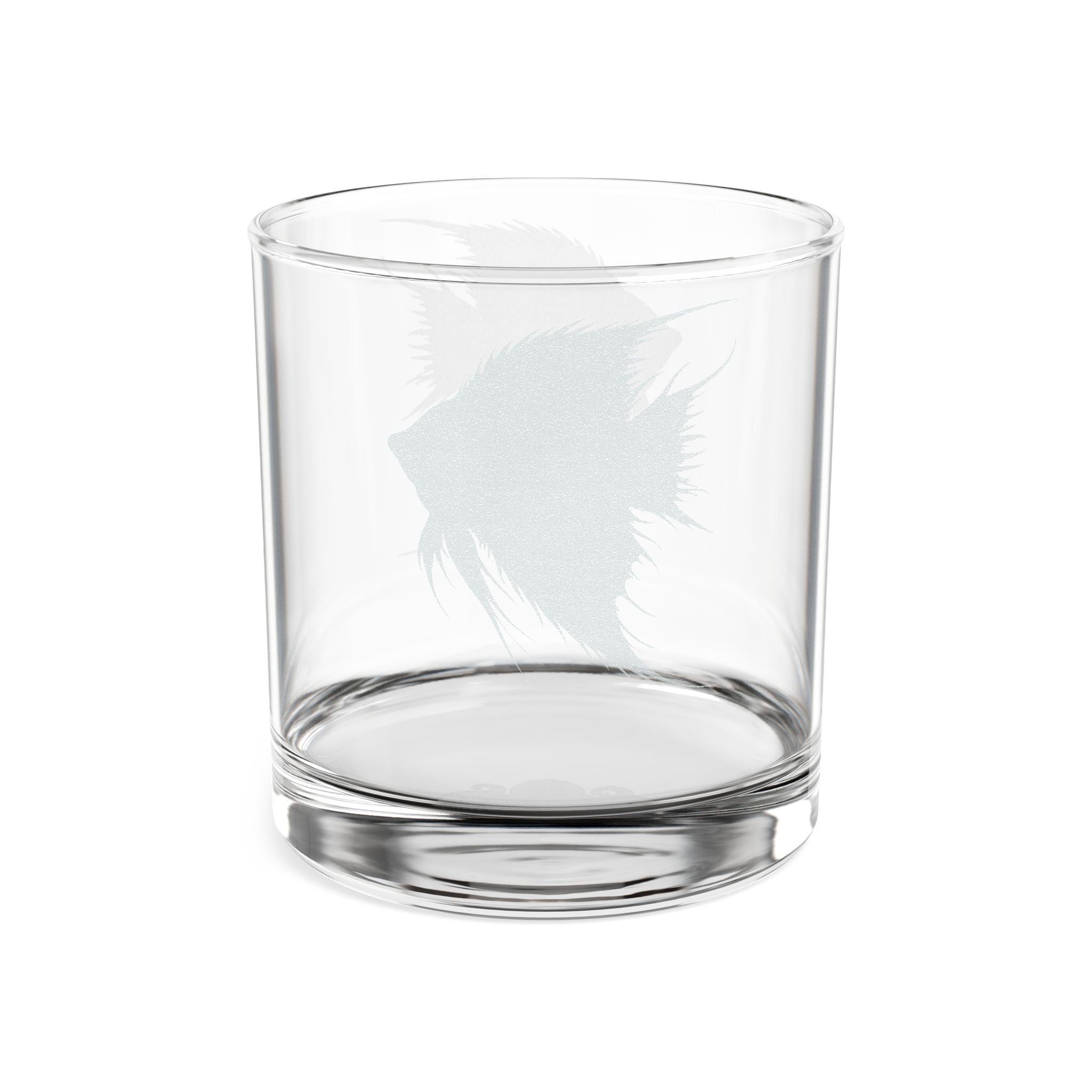 Engraved Whiskey Glass (10.5 oz) — Rustic Fish Silhouette Rocks Glass