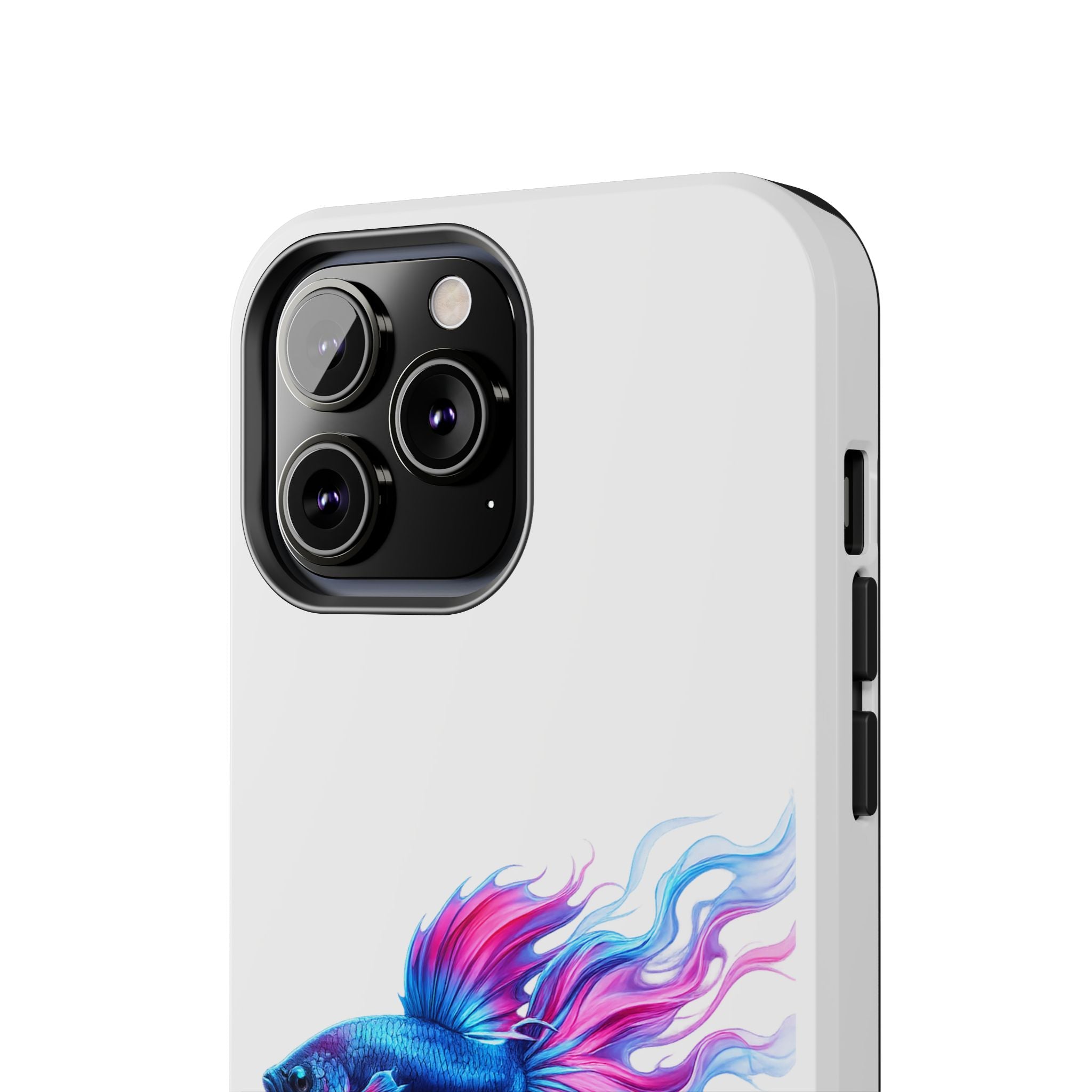 Betta Fish Tough Phone Case — Colorful Blue & Pink Aquarium Art