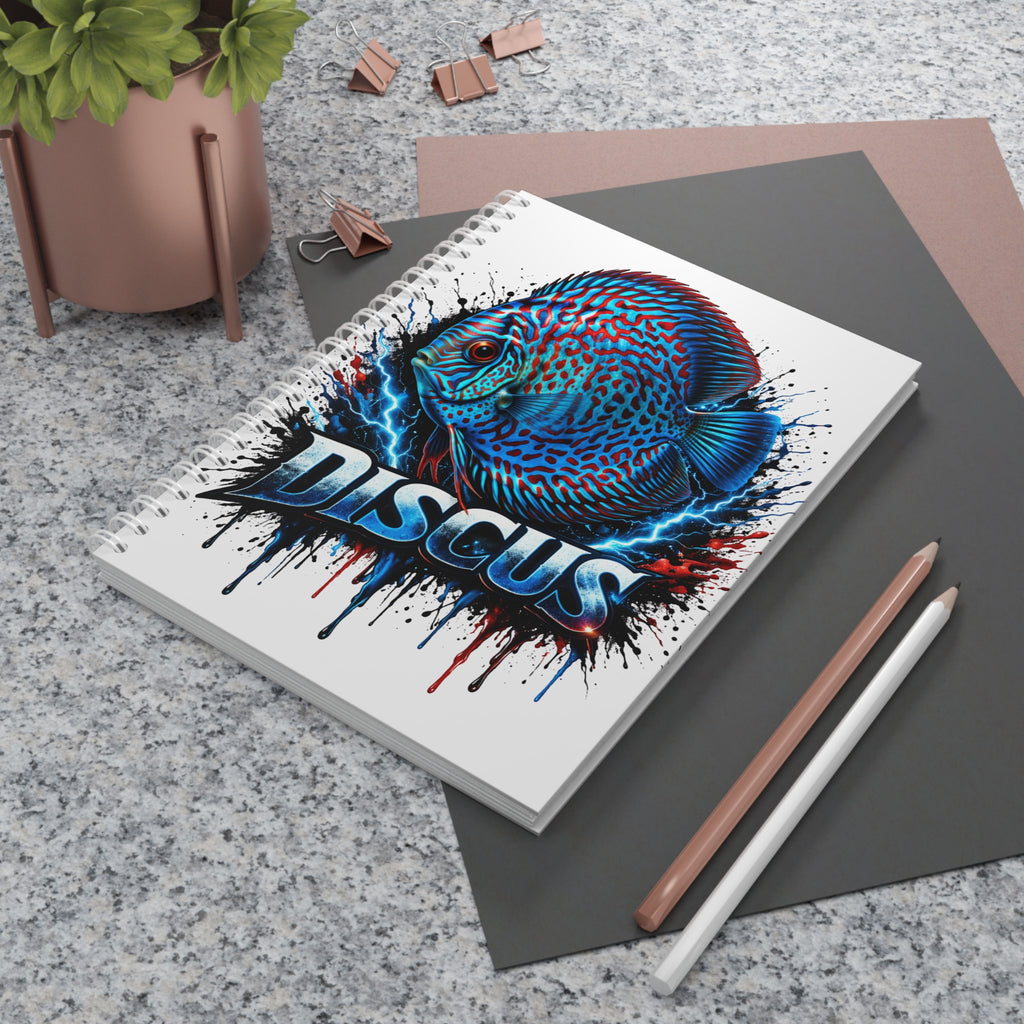 Discus Fish Spiral Notebook — Vibrant Aquarium Art Journal