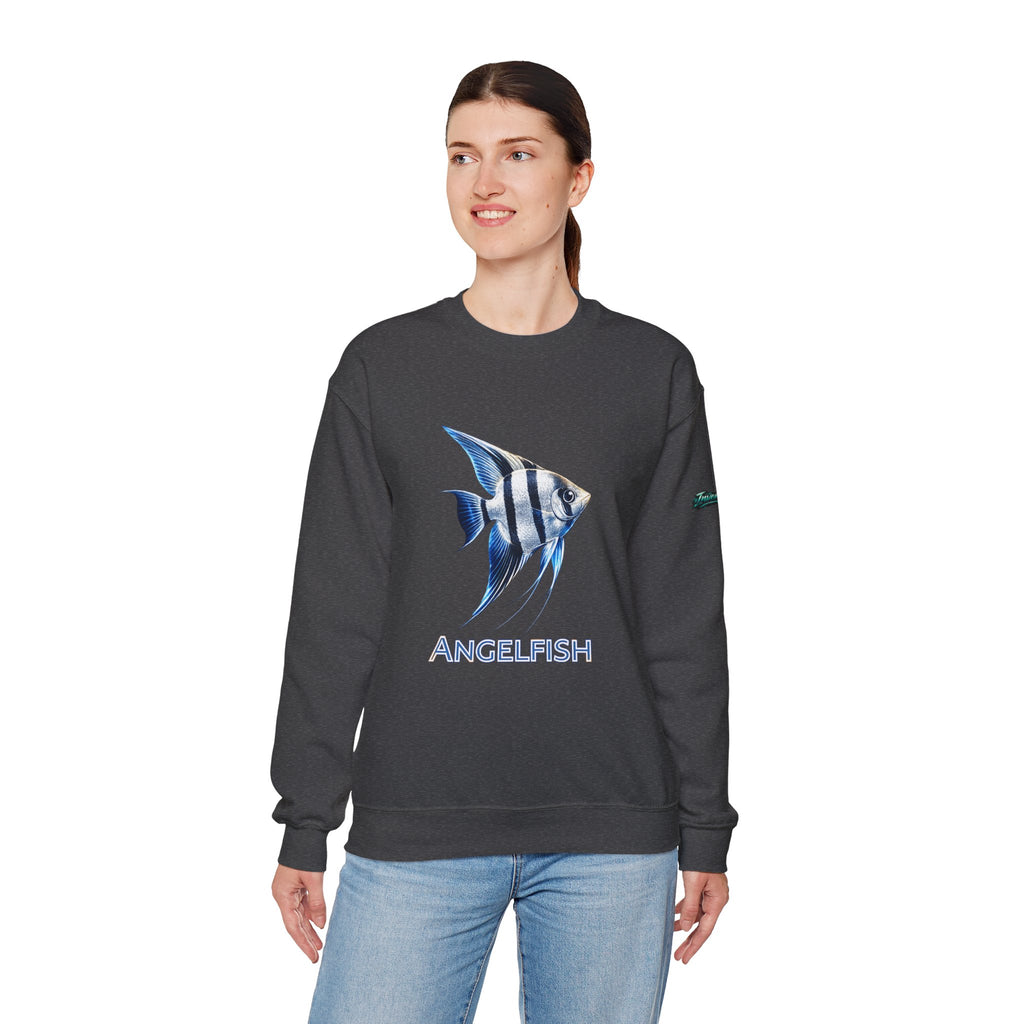 Angelfish Crewneck Sweatshirt — Blue Tropical Fish Graphic