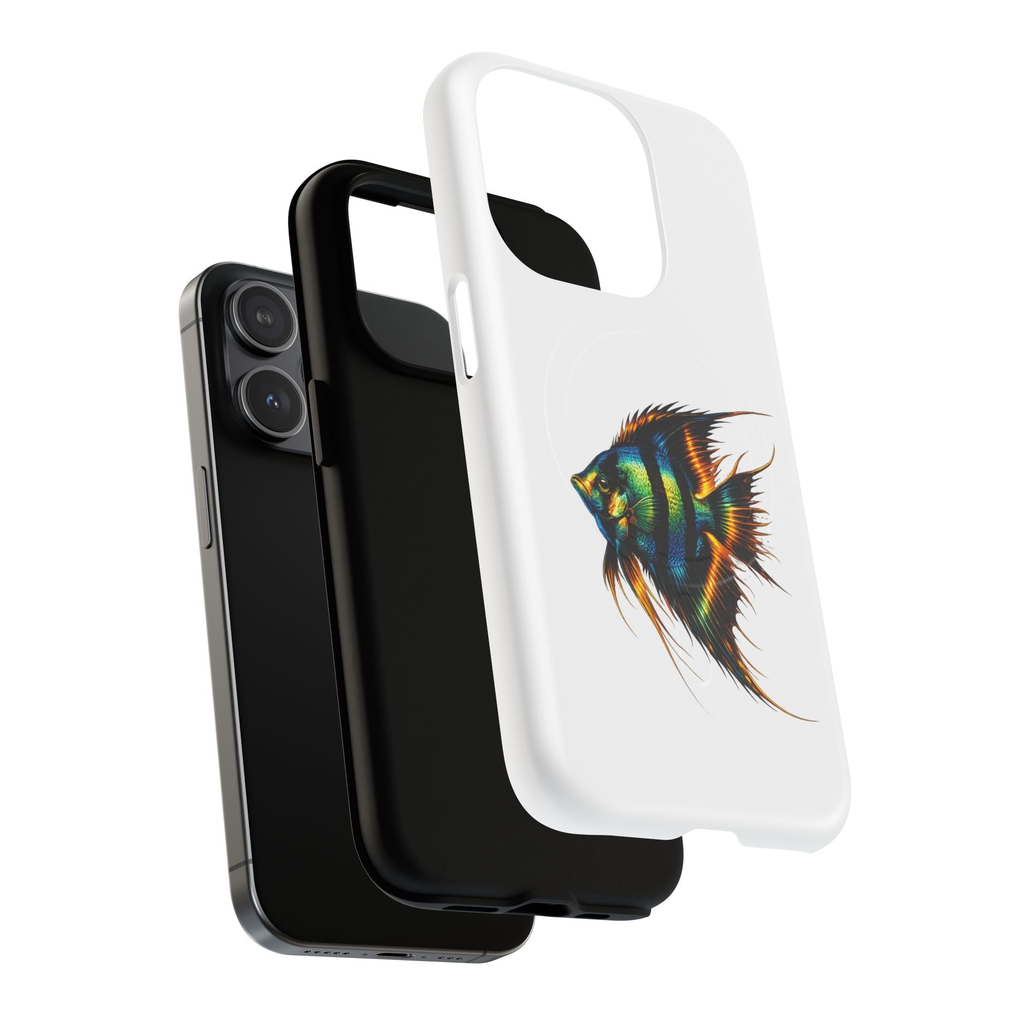 Angelfish Art Tough Magnetic Phone Case — Colorful Aquarium Fish iPhone Cover