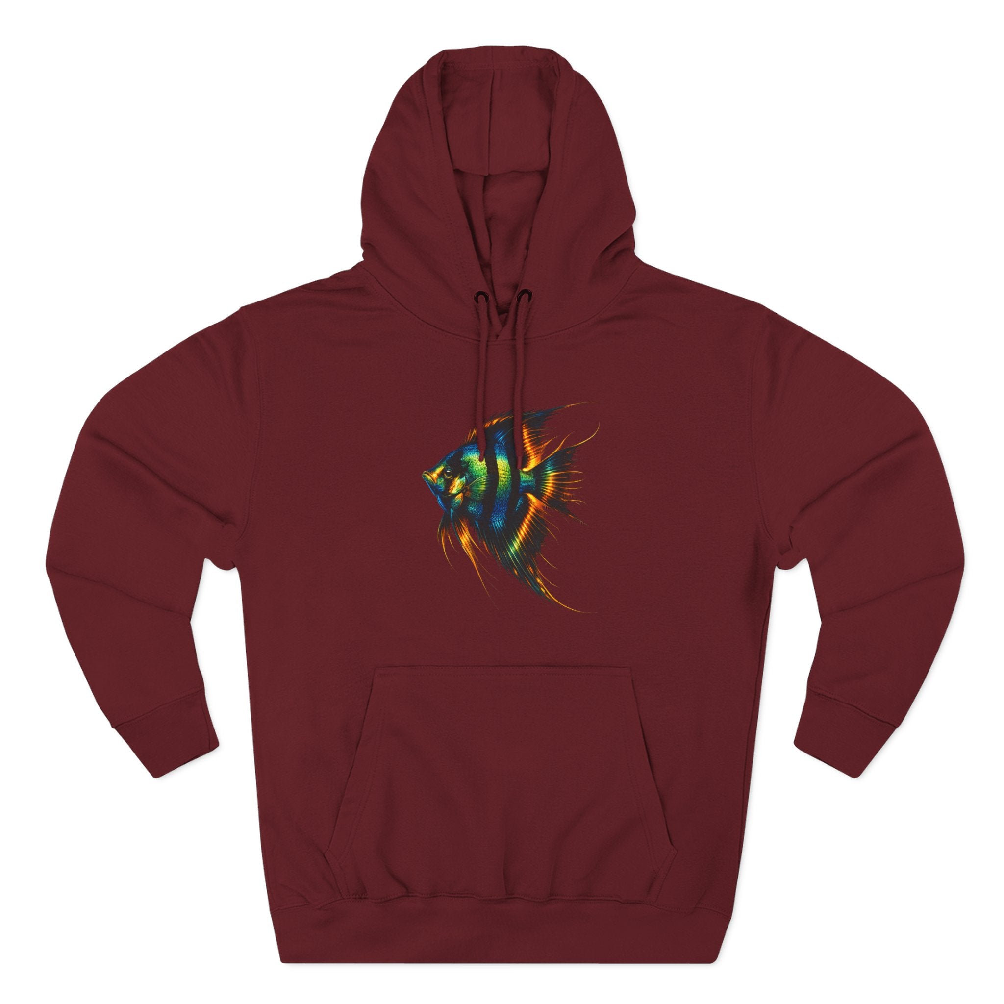 Angelfish Watercolor Hoodie – Colorful Aquarium Fish Graphic Fleece Pullover