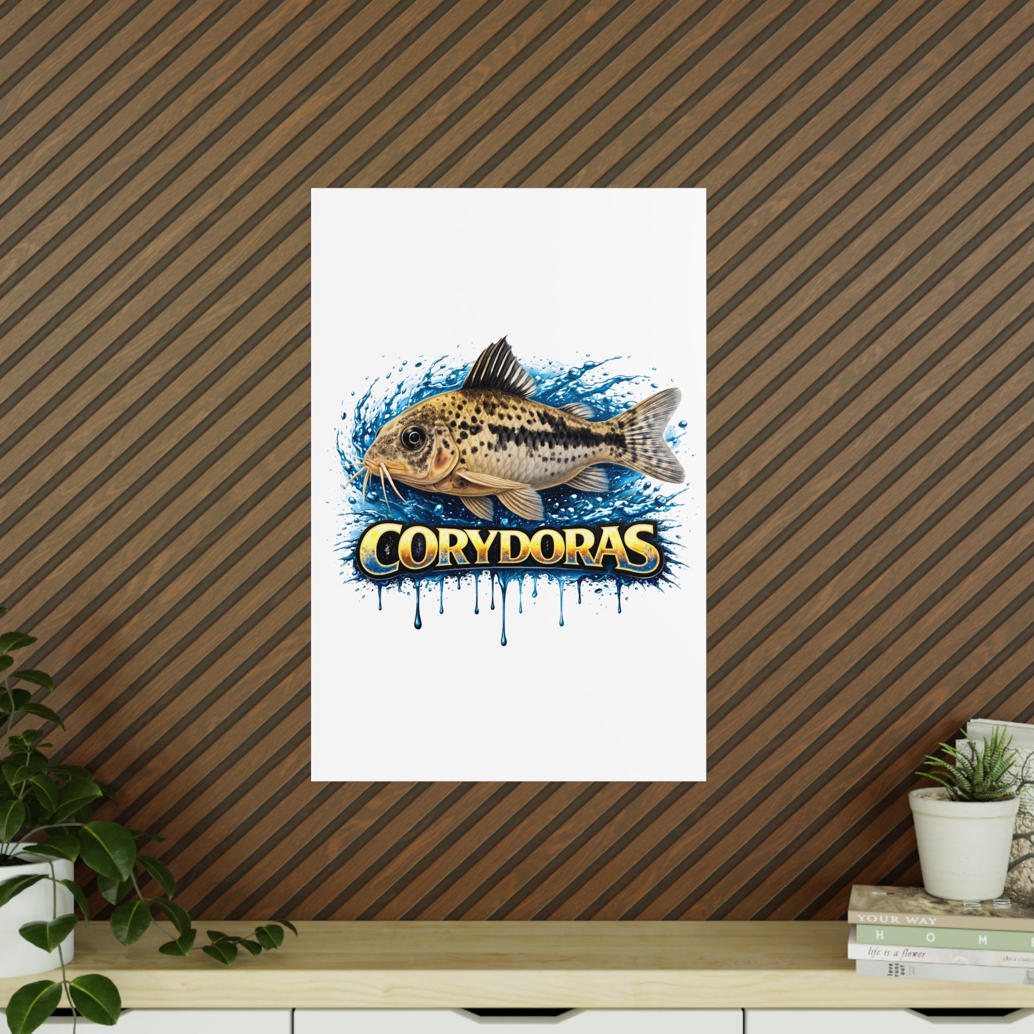 Peppered Cory Photopaper Poster — Colorful Aquarium Catfish Art Print