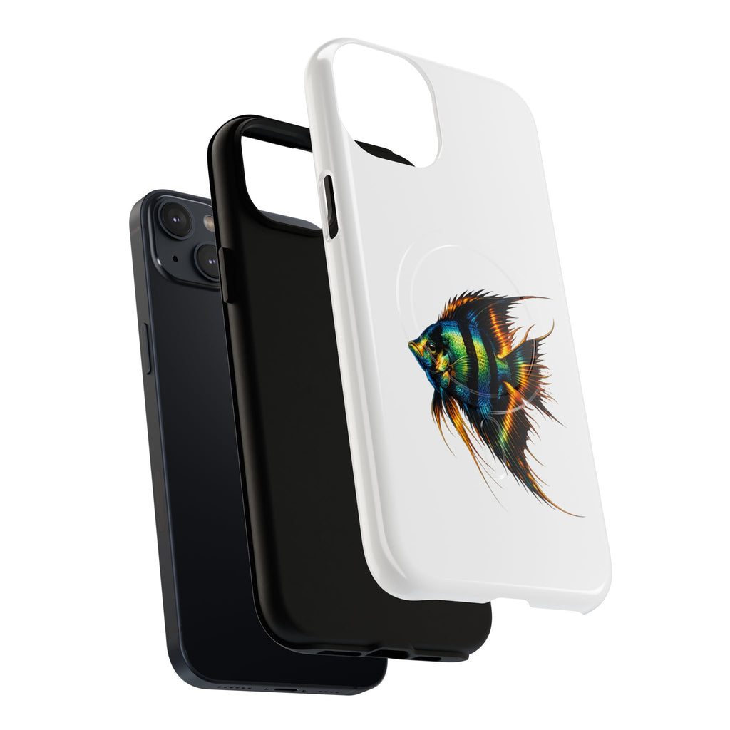 Angelfish Art Tough Magnetic Phone Case — Colorful Aquarium Fish iPhone Cover