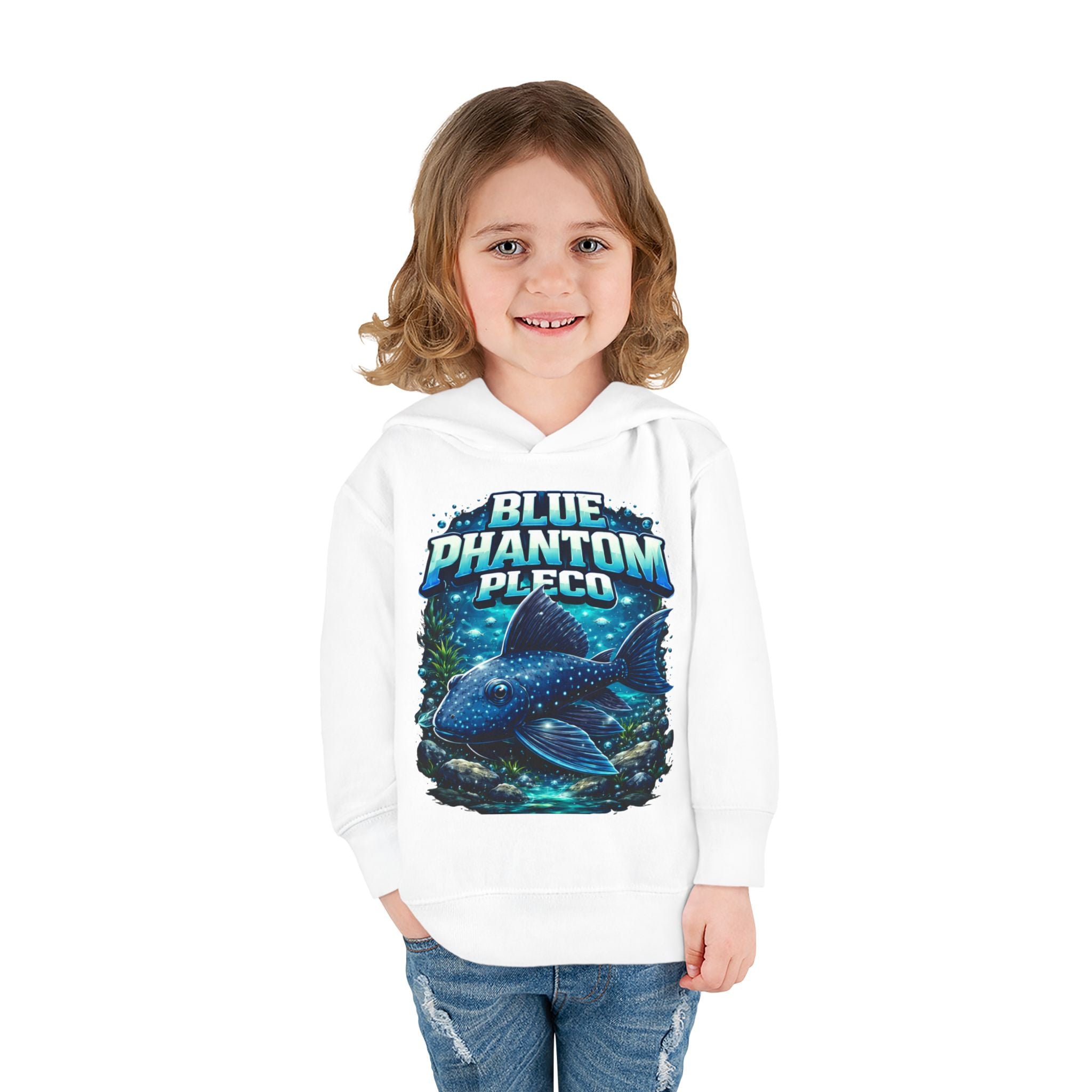 Toddler Hoodie — 'Blue Phantom Pleco' Cute Aquarium Fish Pullover