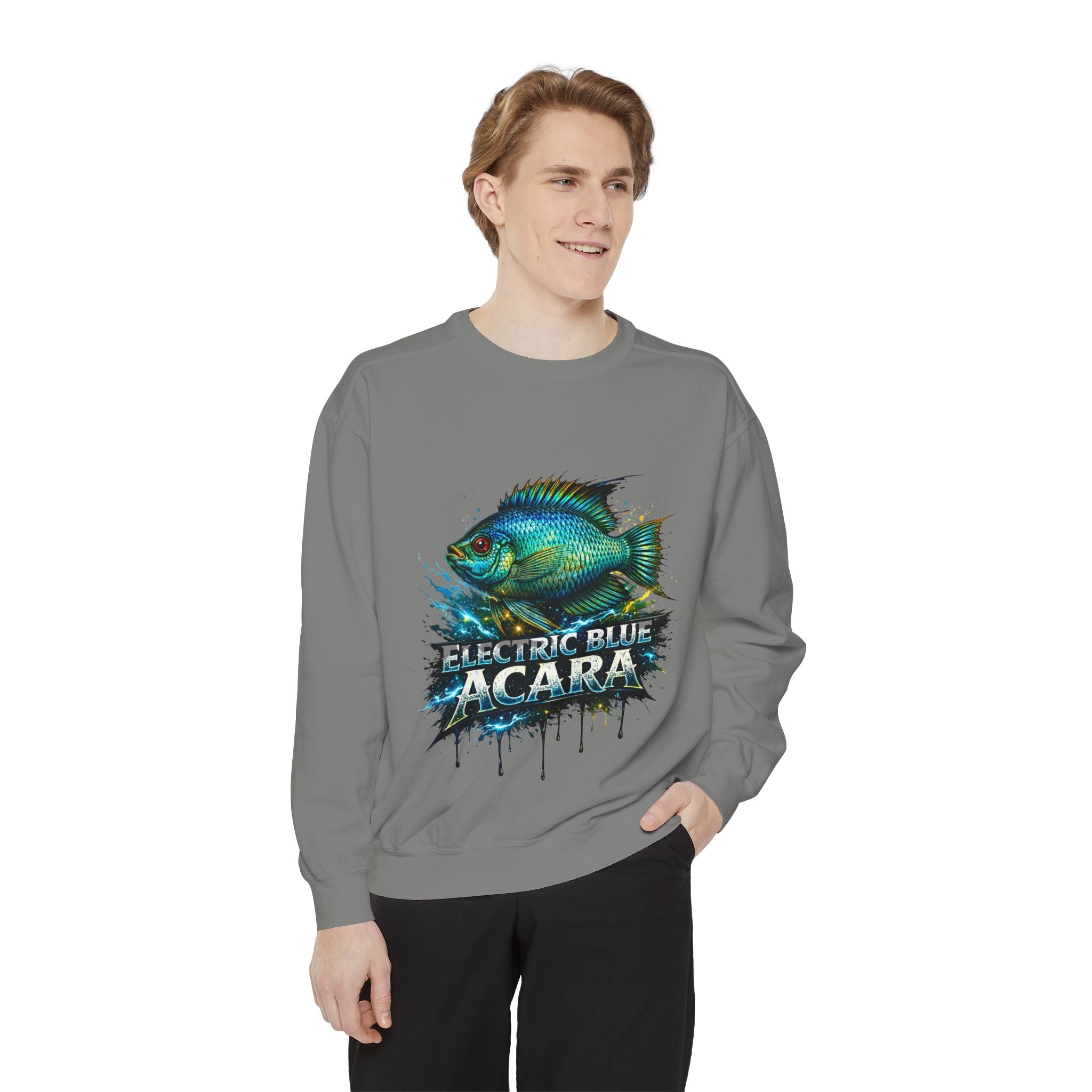 Electric Blue Acara – Garment-Dyed Premium Sweatshirt