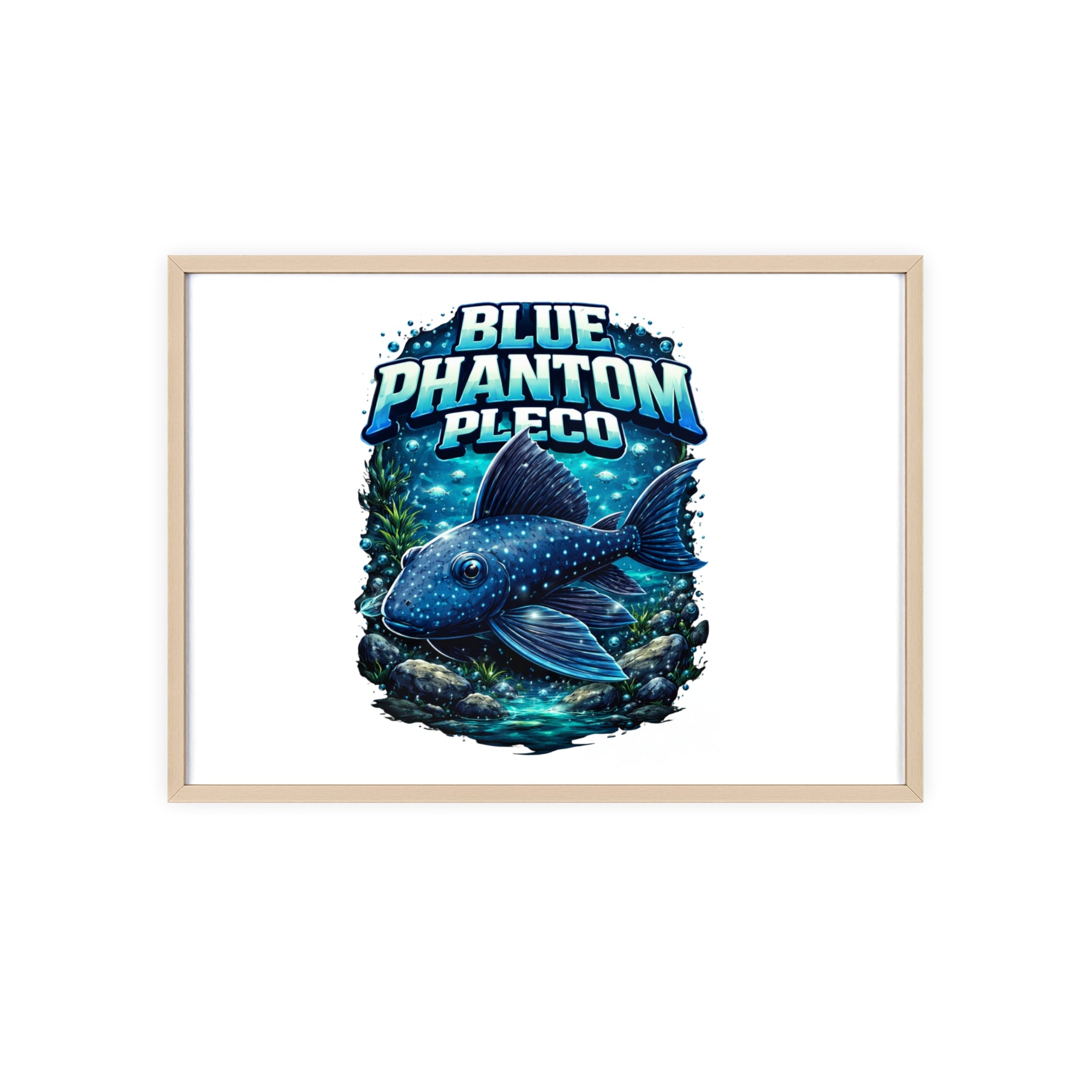 Blue Phantom Pleco Poster — Framed Aquarium Fish Wall Art