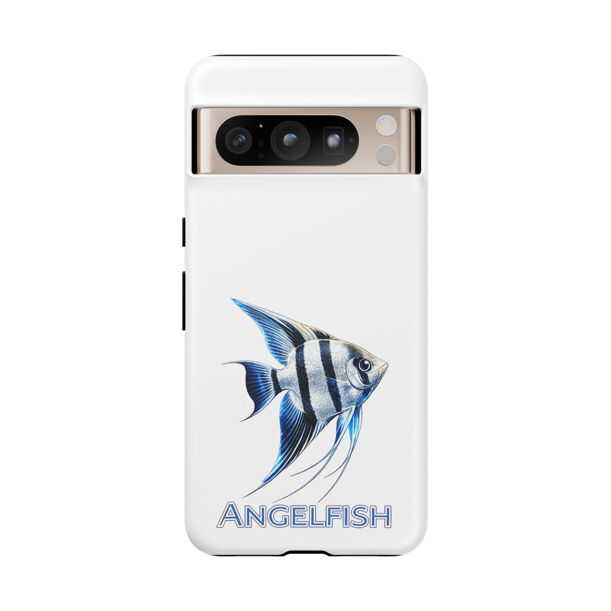 Angelfish Tough Phone Case – Durable Protective Case with Blue Tropical Fish Design