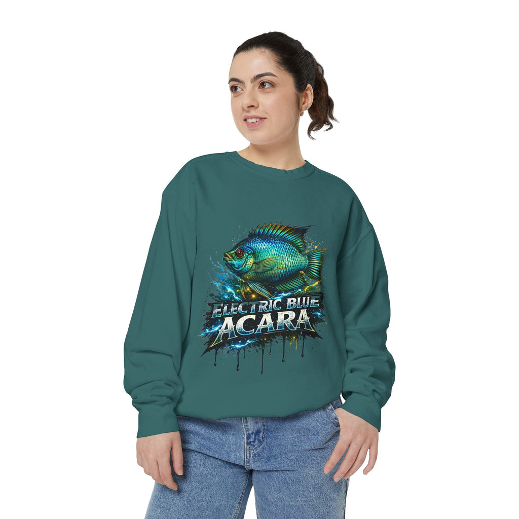 Electric Blue Acara – Garment-Dyed Premium Sweatshirt