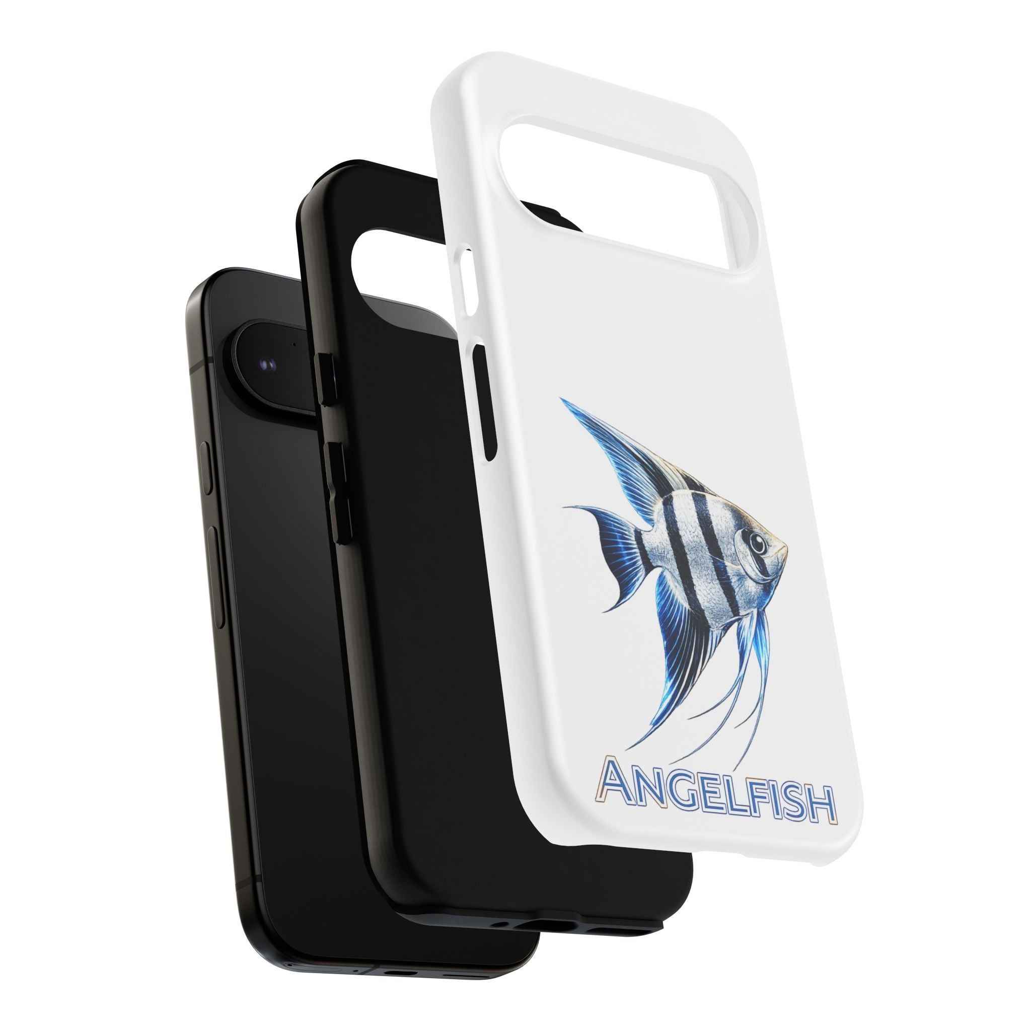 Angelfish Tough Phone Case – Durable Protective Case with Blue Tropical Fish Design