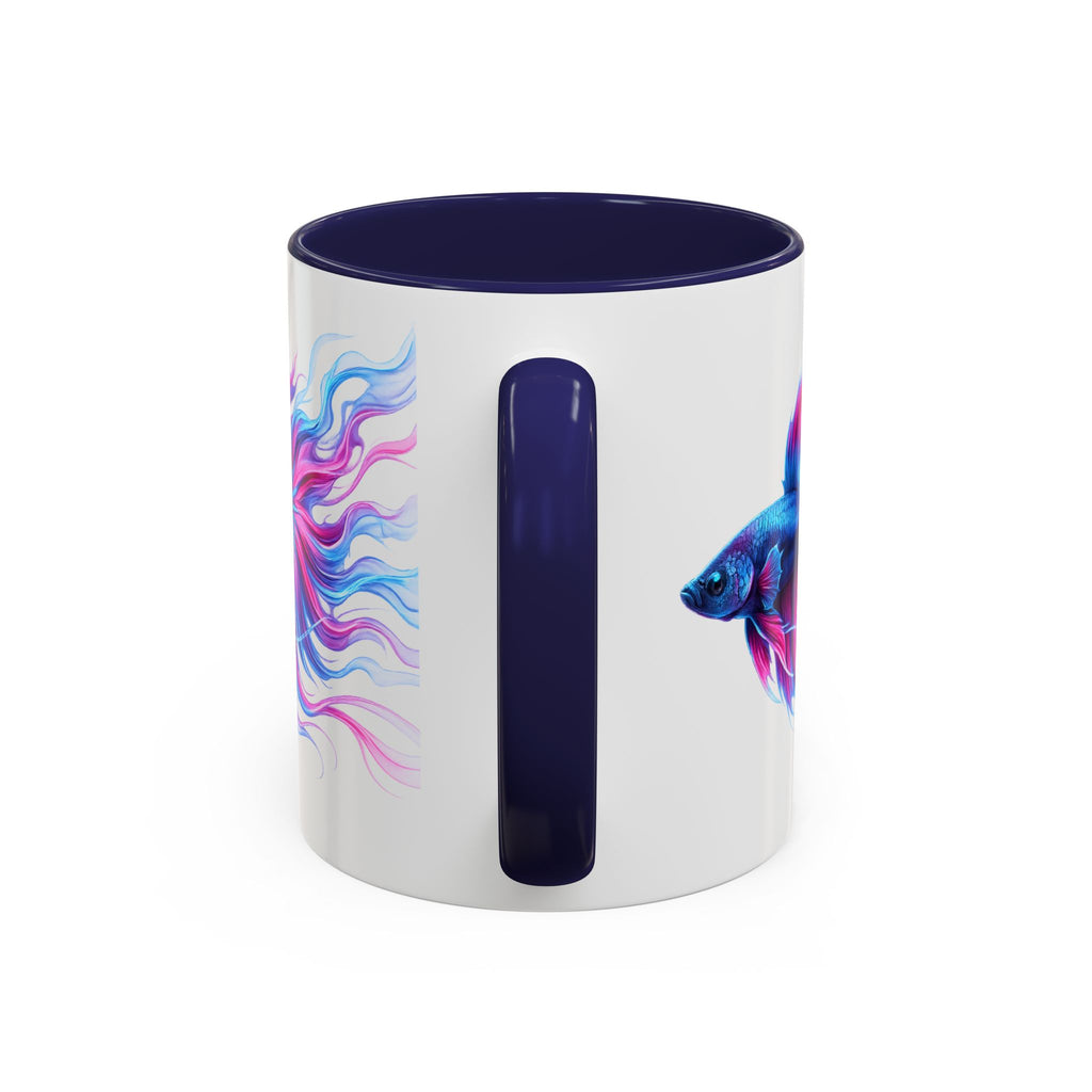Betta Fish Accent Coffee Mug — Vibrant Neon Betta Design (11/15 oz)