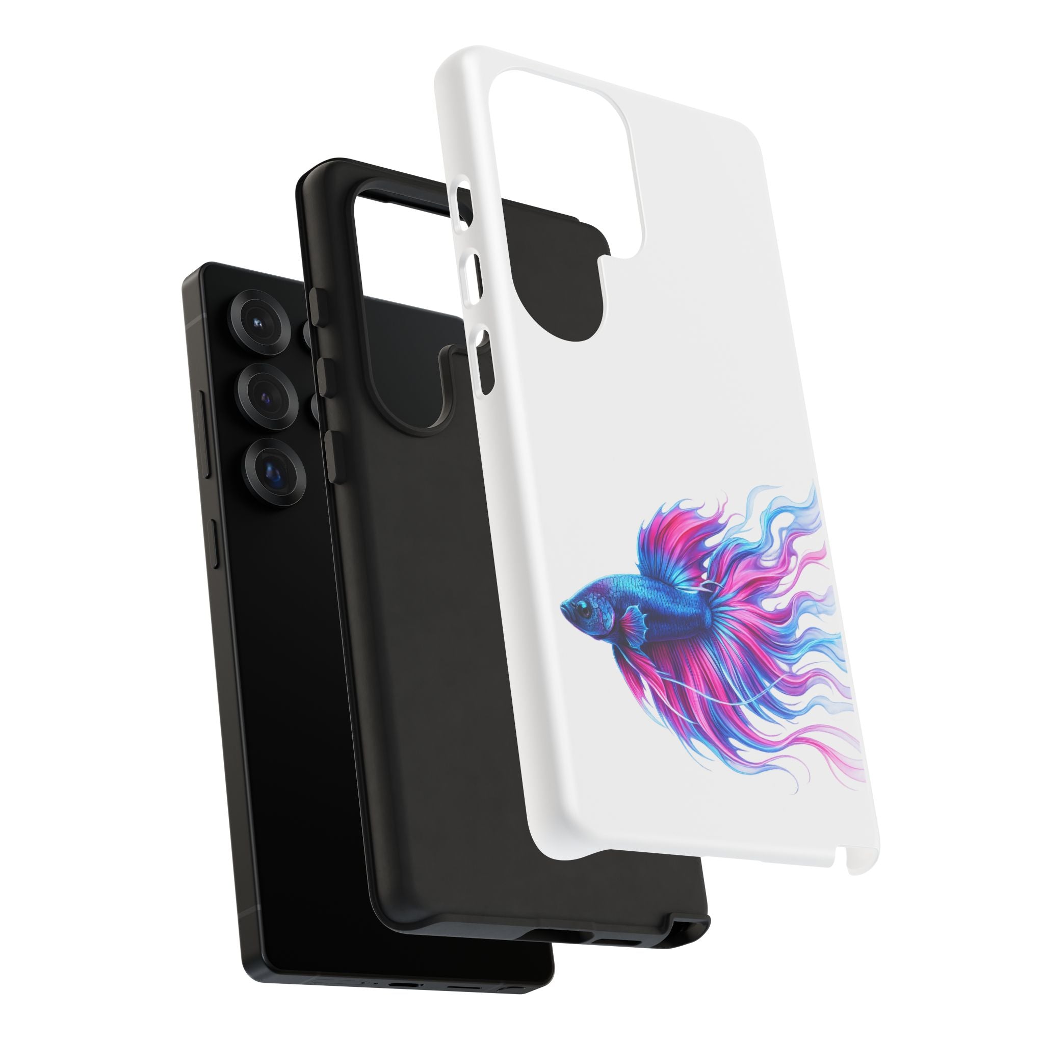 Betta Fish Tough Phone Case — Colorful Watercolor Fish Protective Cover