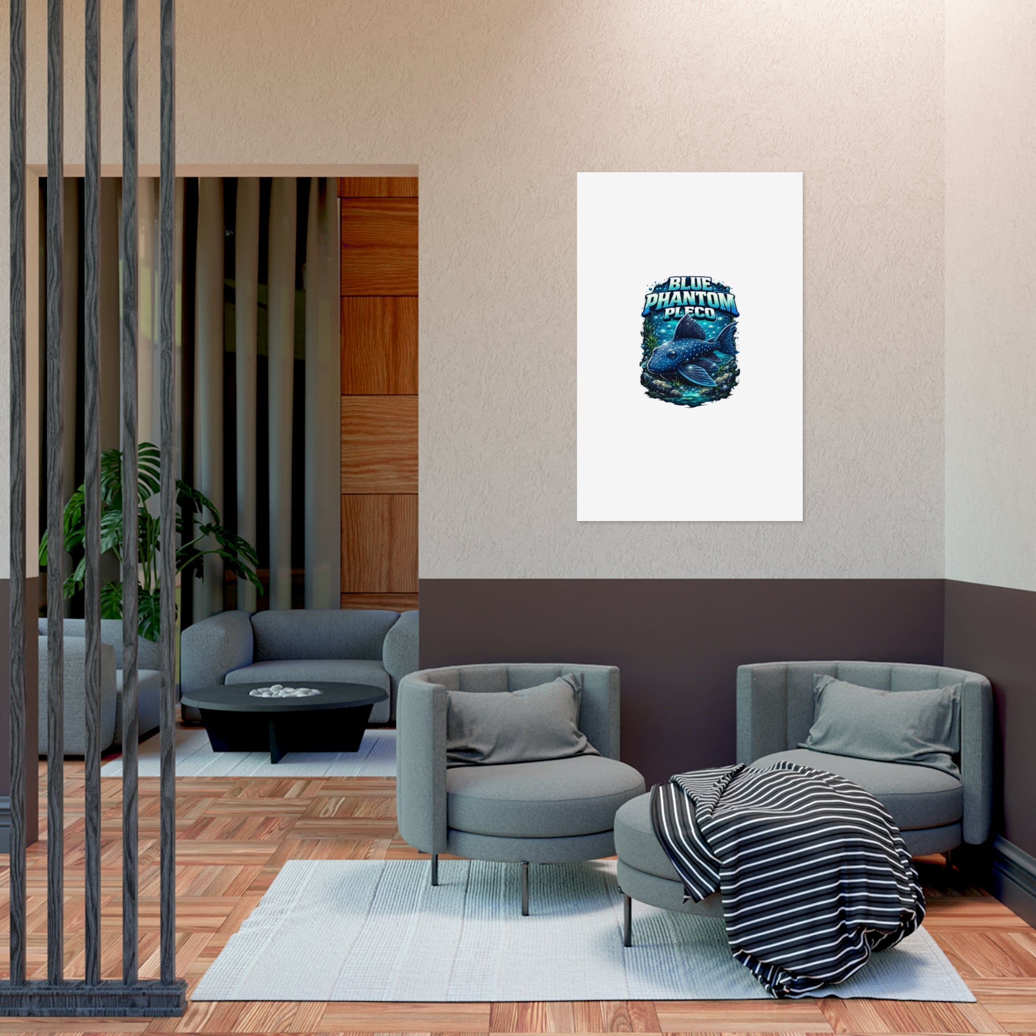 Blue Phantom Pleco L-128 – Premium Uncoated Matte Poster