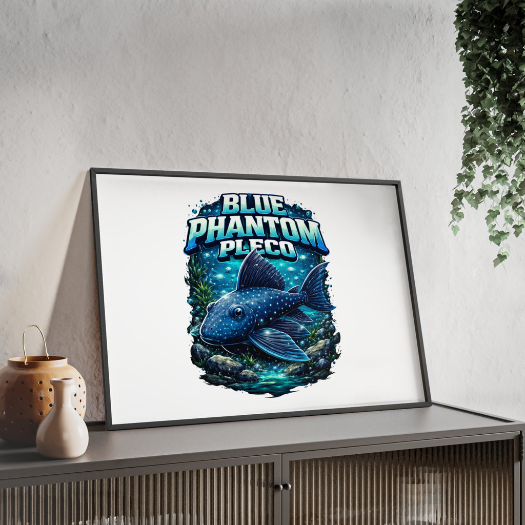 Blue Phantom Pleco Poster — Framed Aquarium Fish Wall Art