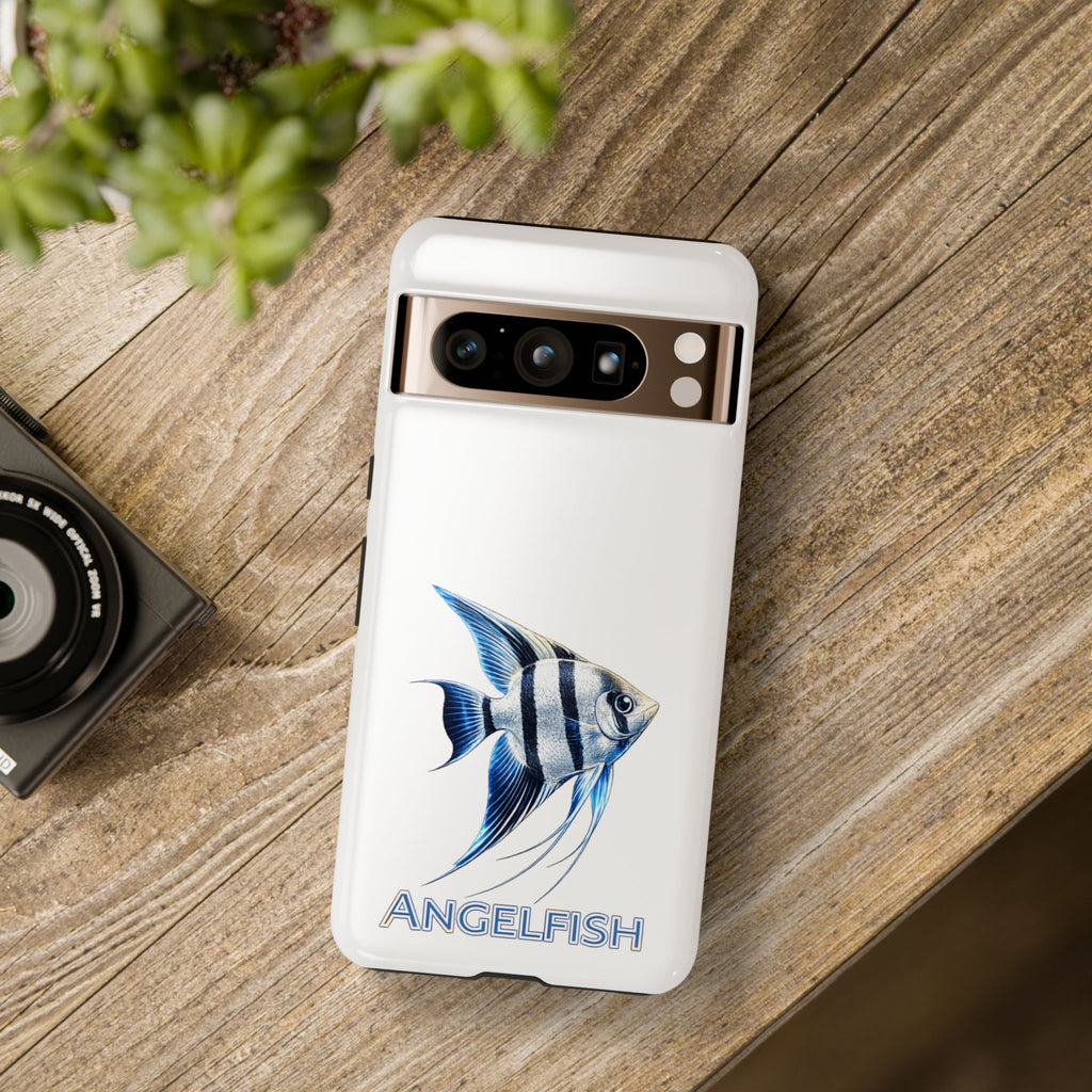 Angelfish Tough Phone Case – Durable Protective Case with Blue Tropical Fish Design