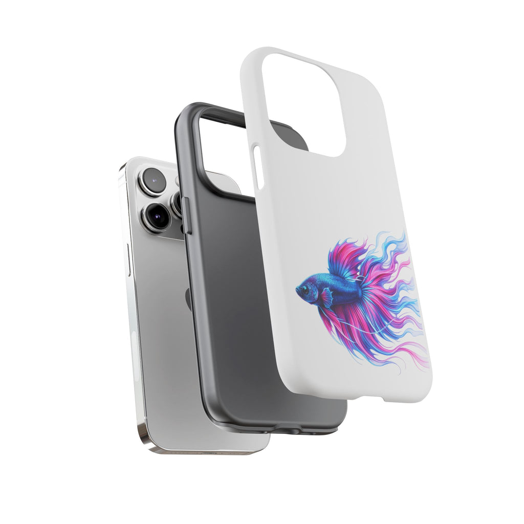 Betta Fish Tough Phone Case — Colorful Watercolor Fish Protective Cover