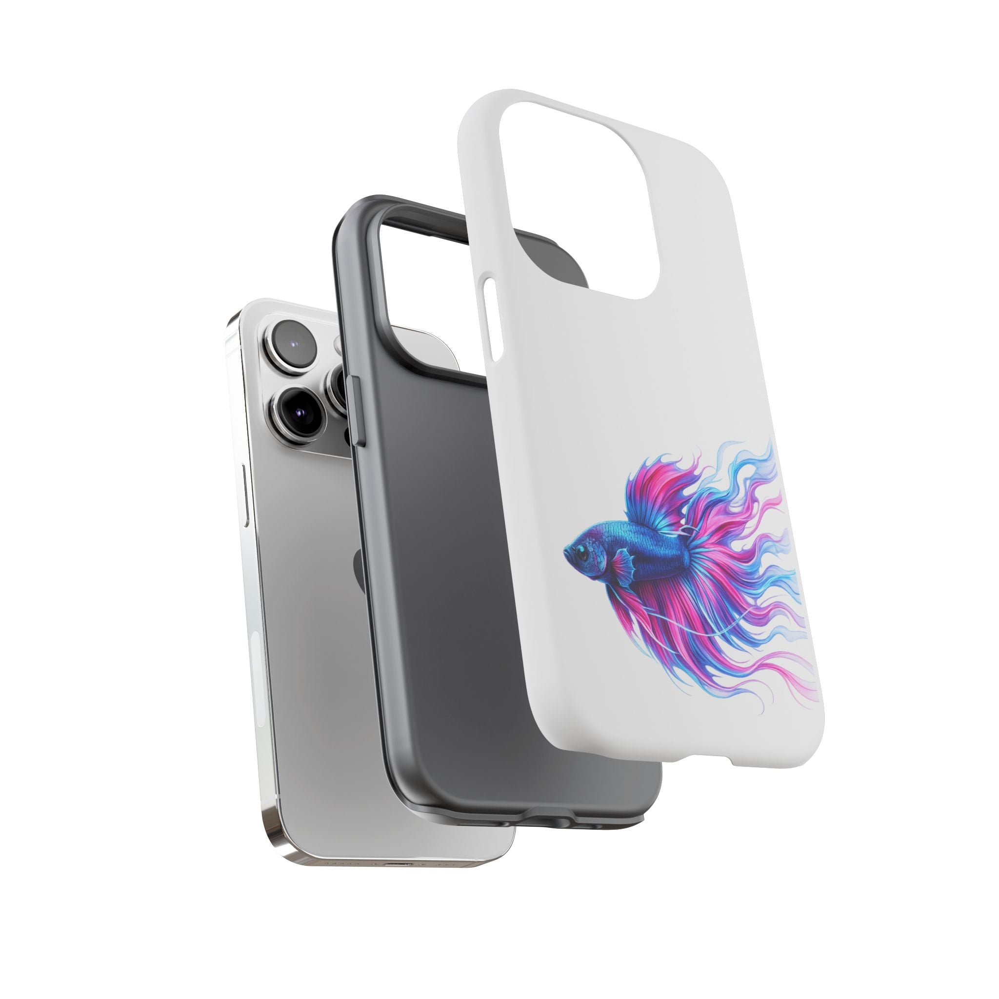 Betta Fish Tough Phone Case — Colorful Watercolor Fish Protective Cover