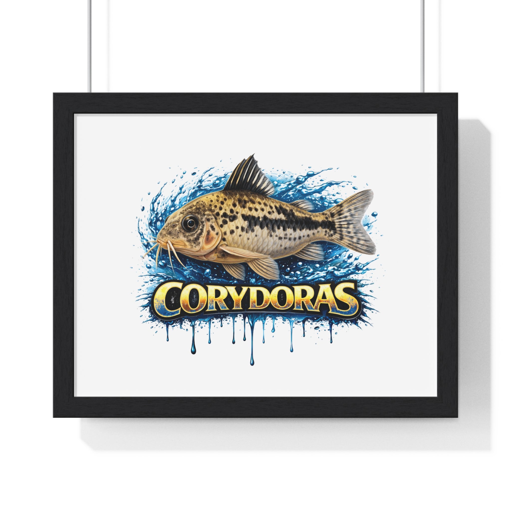 Peppered Corydoras Fish Framed Poster — Aquarium Wall Art