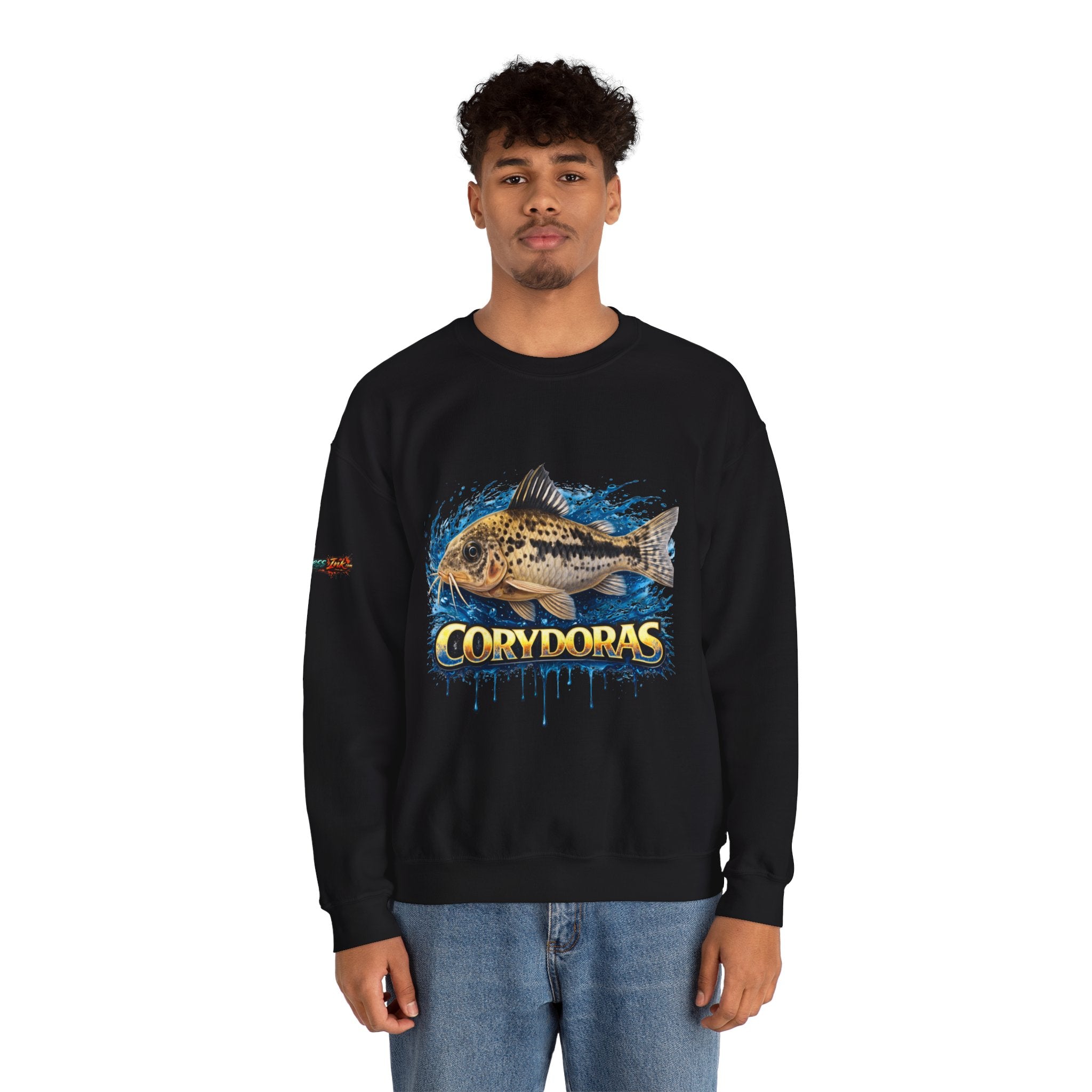 Peppered Corydoras Fish Crewneck Sweatshirt – Aquatic Aquarium Lover Tee