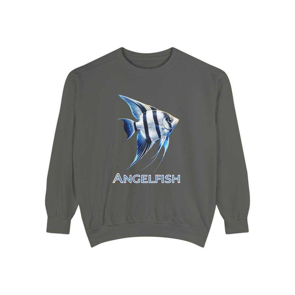 Angelfish Graphic Sweatshirt — Blue Tropical Fish Crewneck