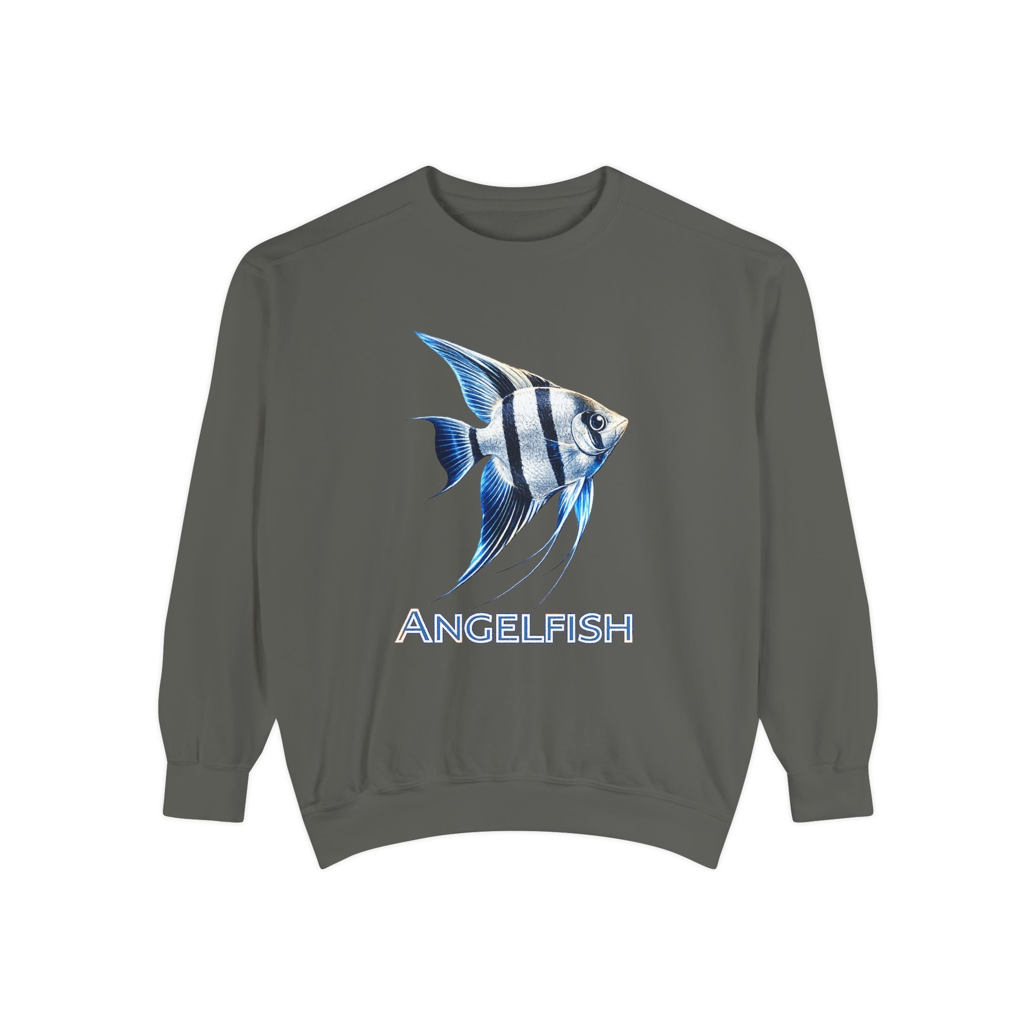 Angelfish Graphic Sweatshirt — Blue Tropical Fish Crewneck