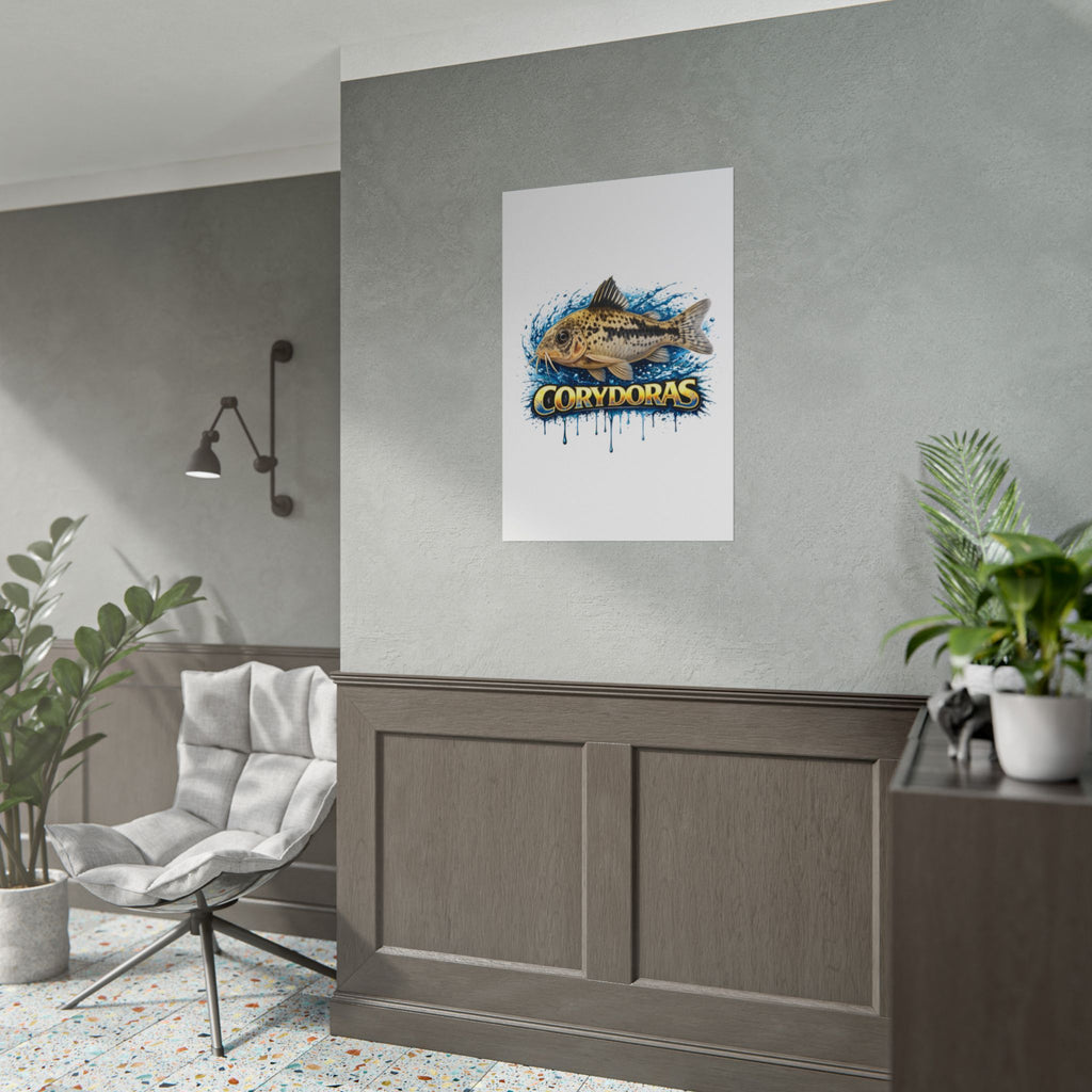 Corydoras Aquarium Fish Poster — Rolled Decorative Wall Art for Fishkeepers