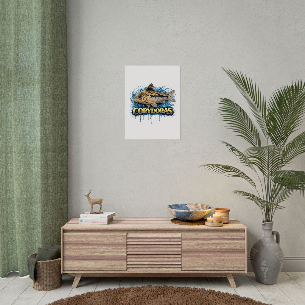 Corydoras Aquarium Fish Poster — Rolled Decorative Wall Art for Fishkeepers