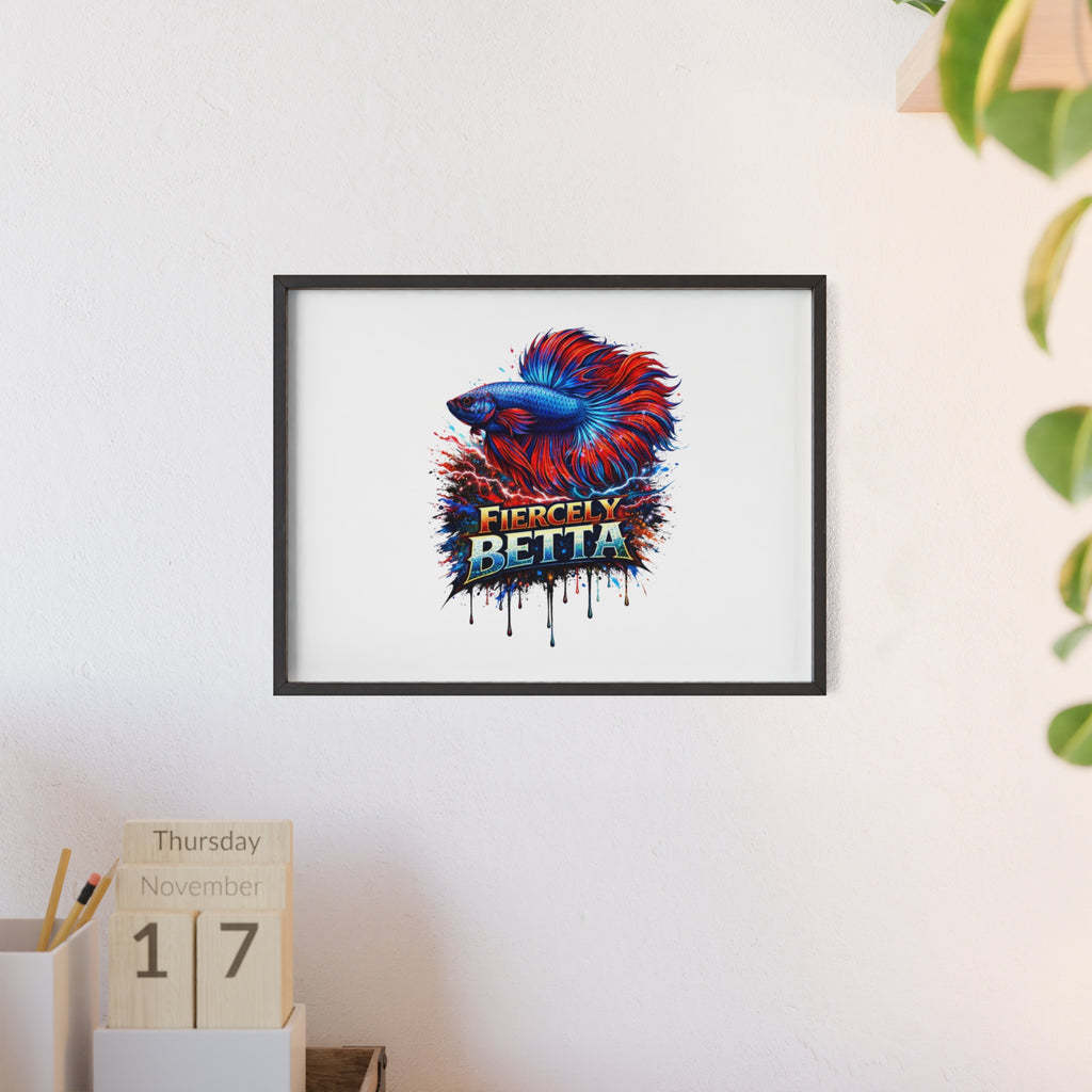 Fiercely Betta Framed Poster — Colorful Betta Fish Wall Art