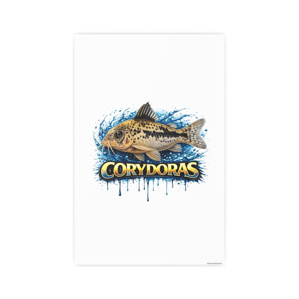 Peppered Corydoras Fish Art Poster — Vibrant Aquarium Print