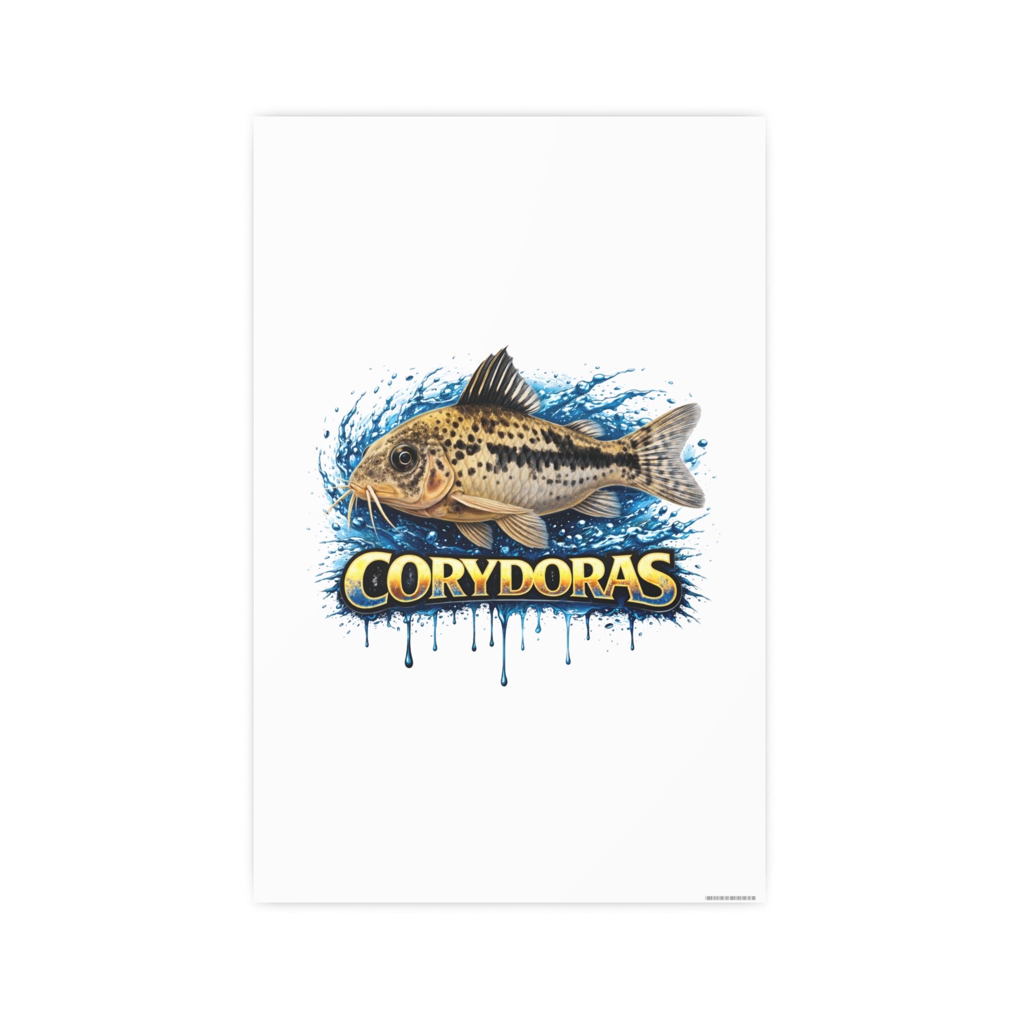Peppered Corydoras Fish Art Poster — Vibrant Aquarium Print