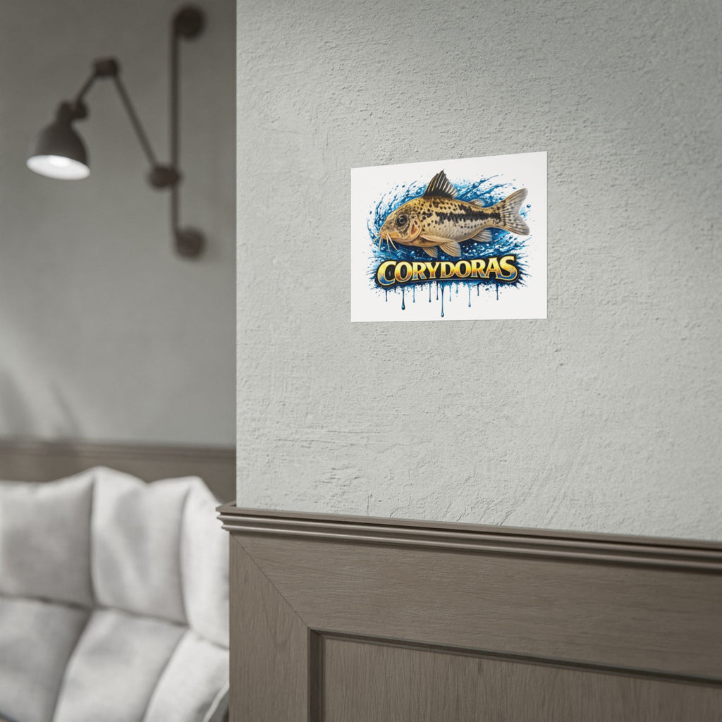 Corydoras Aquarium Fish Poster — Rolled Decorative Wall Art for Fishkeepers